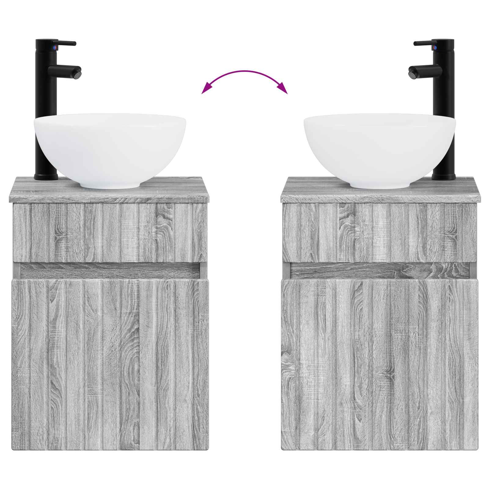 Badezimmermöbel-Set 2 stk. Grau Sonoma 33 x 34,5 x 100 cm