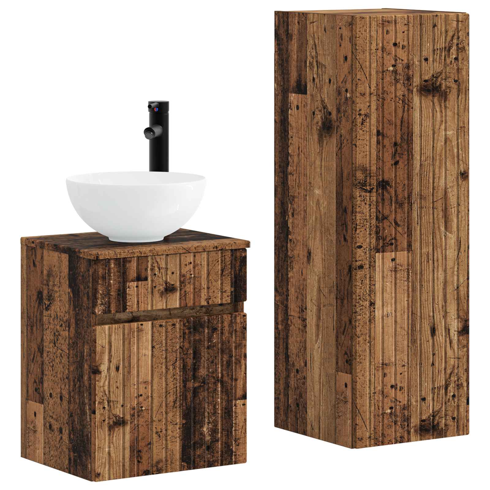 Badezimmermöbel-Set 2 stk. Altholz 33 x 34,5 x 100 cm