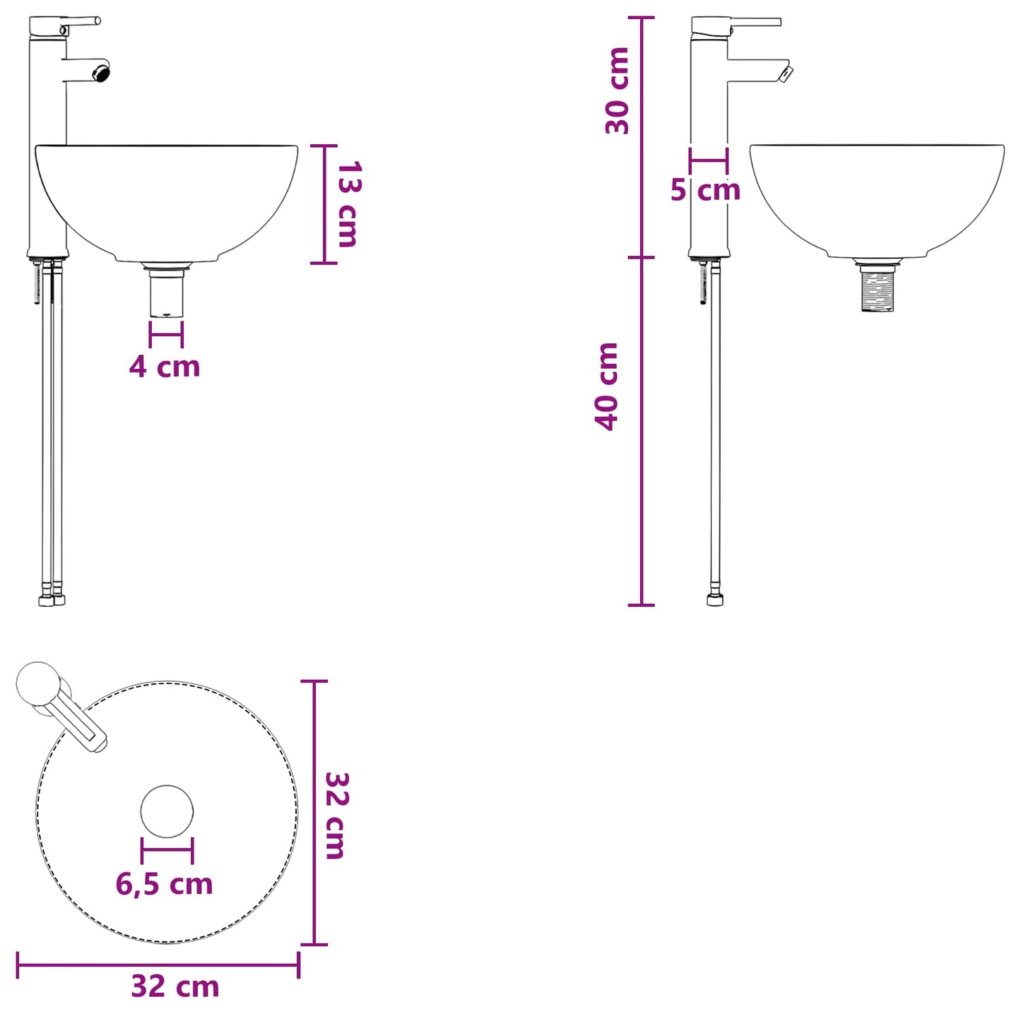 Badezimmermöbel-Set 2 stk. Altholz 33 x 34,5 x 100 cm
