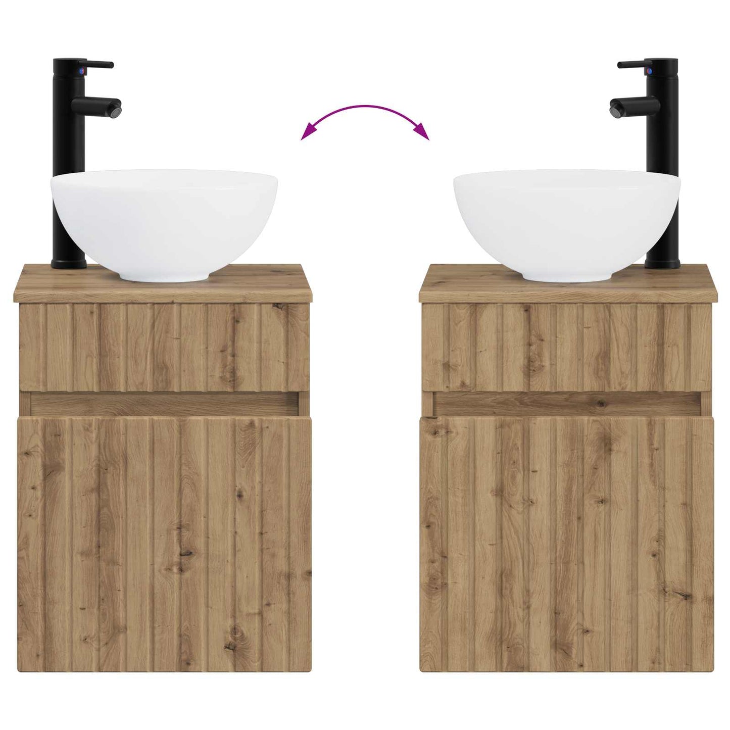 Badezimmermöbel-Set 2 Stk. Artisan-Eiche 33 x 34,5 x 100 cm
