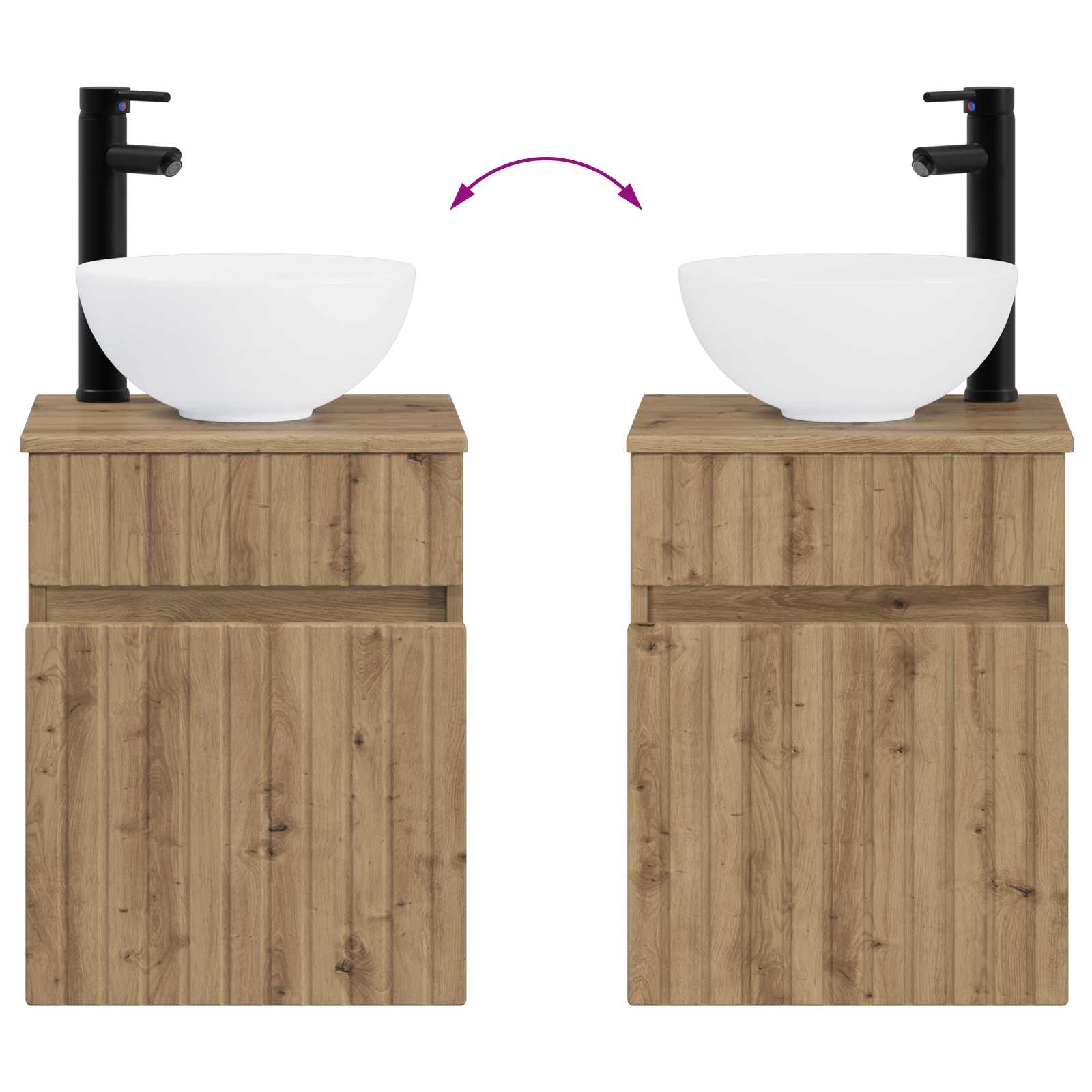 Badezimmermöbel-Set 2 Stk. Artisan-Eiche 33 x 34,5 x 100 cm