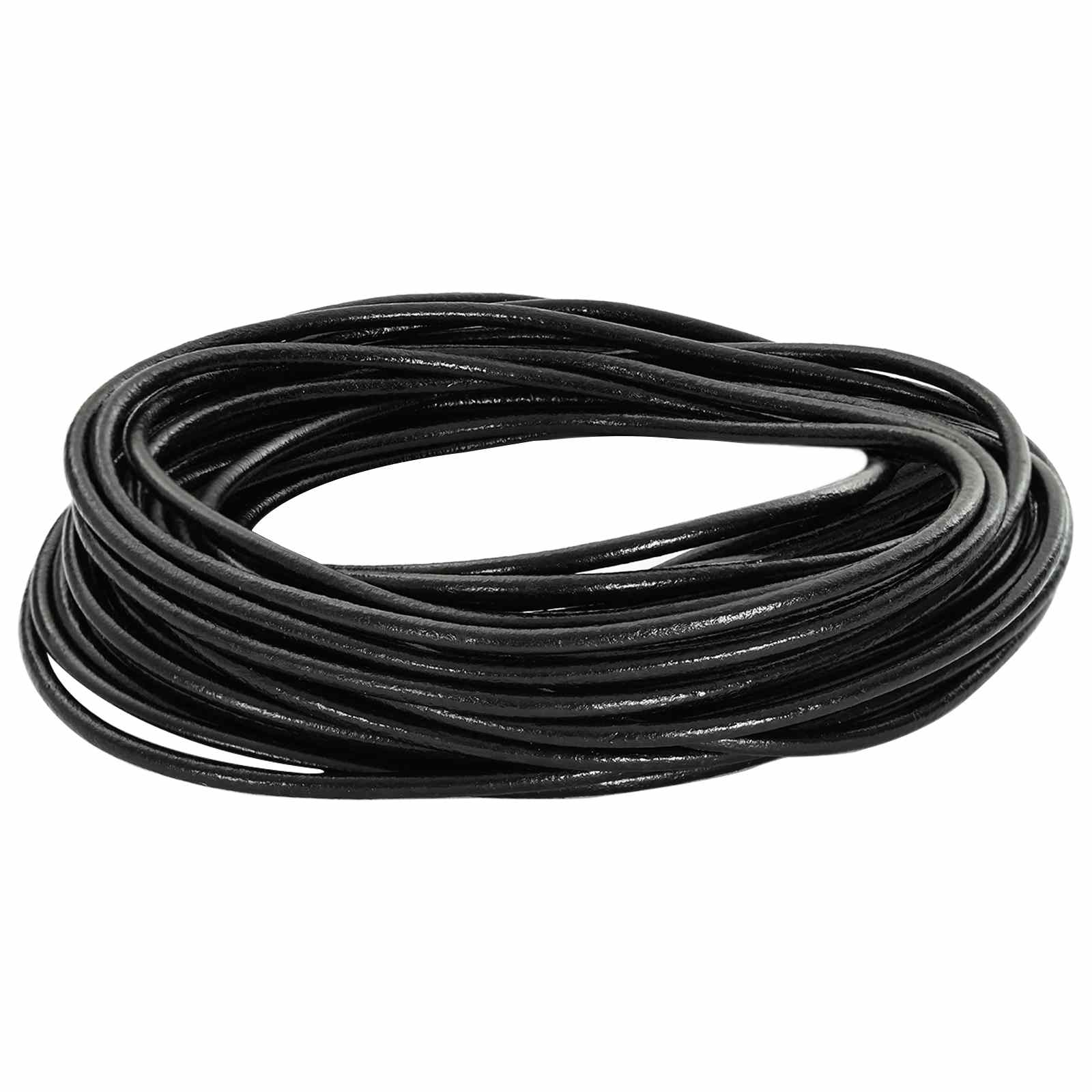 Leder Schnur 1 Schwarz Ø2,5 mm x 10 m Leder