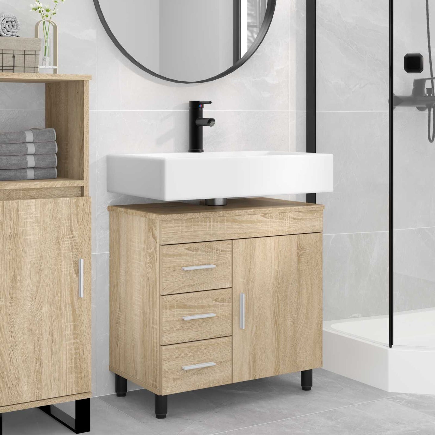 Waschtisch Sonoma-Eiche 60 x 35 x 60 cm Holzwerkstoff