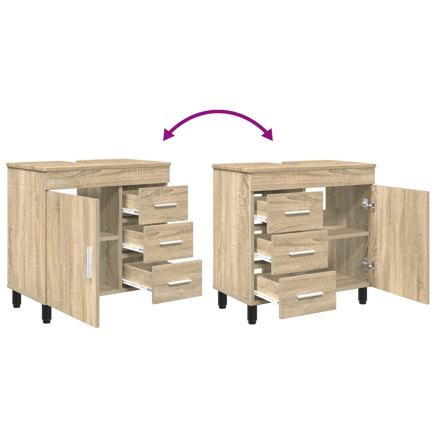 Waschtisch Sonoma-Eiche 60 x 35 x 60 cm Holzwerkstoff