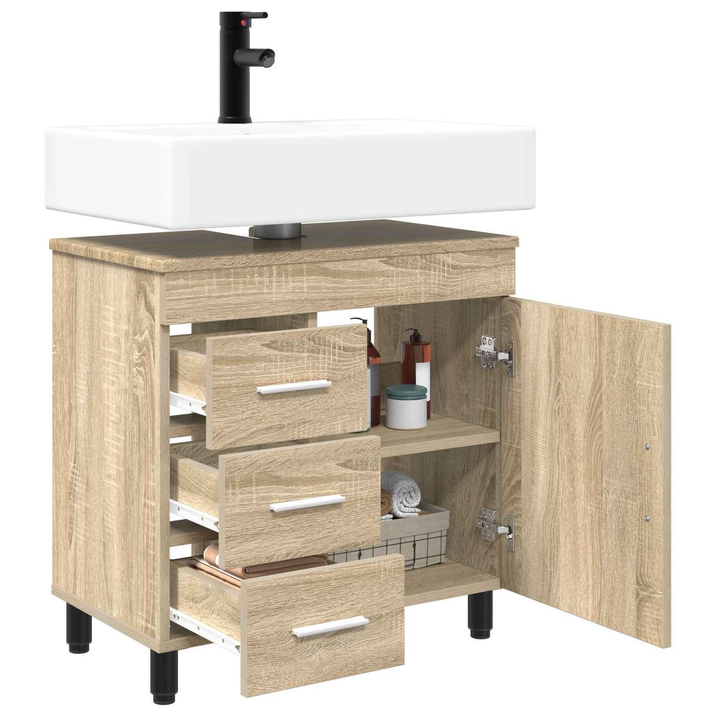 Waschtisch Sonoma-Eiche 60 x 35 x 60 cm Holzwerkstoff