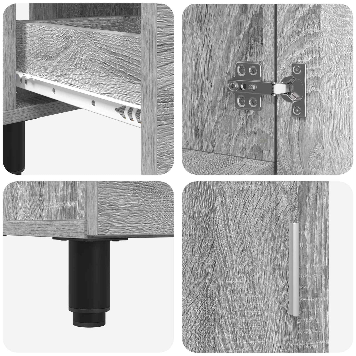 Waschtisch Sonoma-Grau 60 x 35 x 60 cm Holzwerkstoff