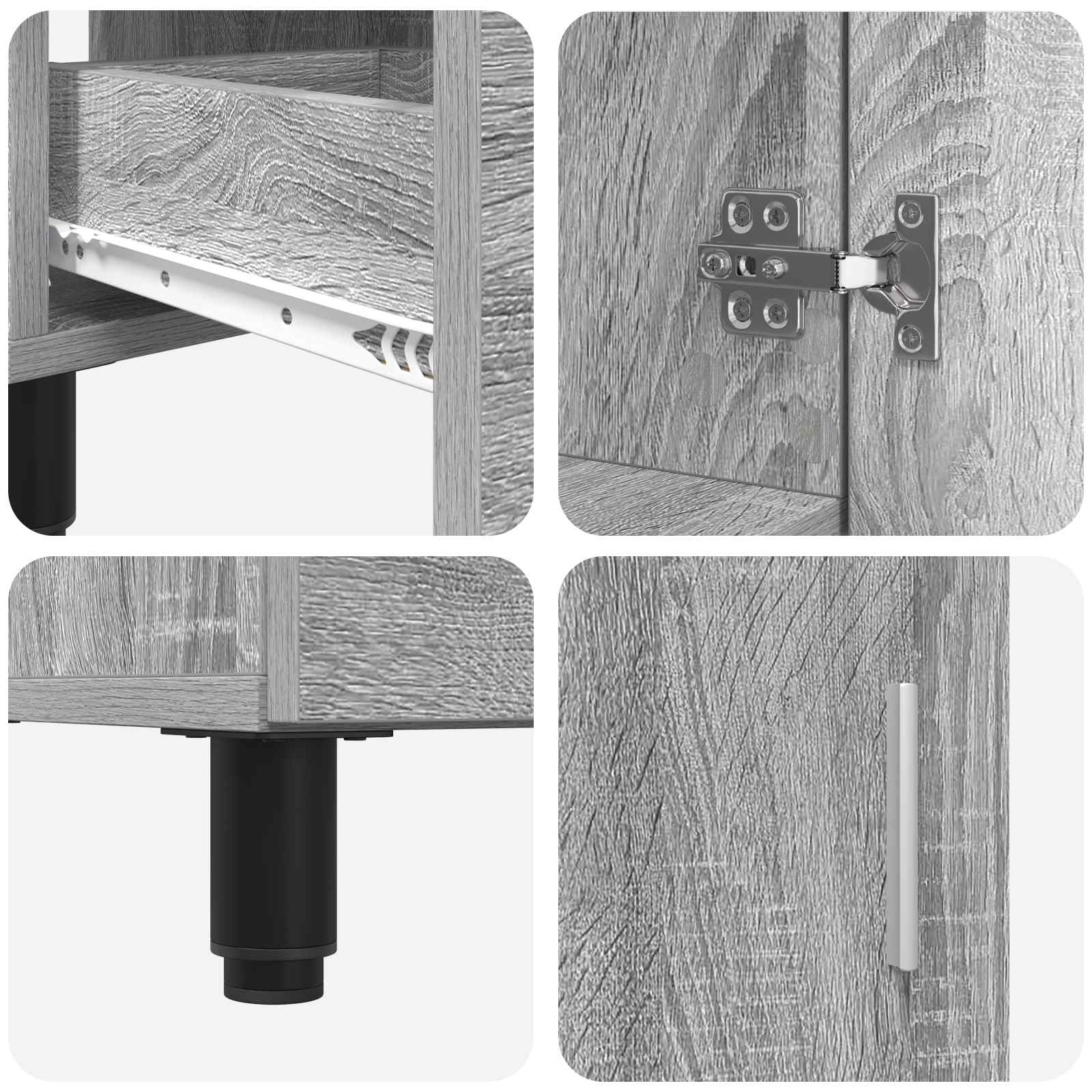 Waschtisch Sonoma-Grau 60 x 35 x 60 cm Holzwerkstoff
