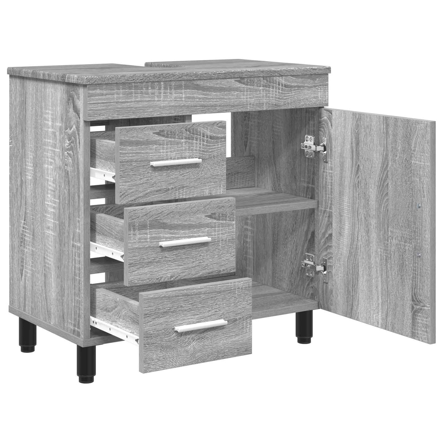 Waschtisch Sonoma-Grau 60 x 35 x 60 cm Holzwerkstoff