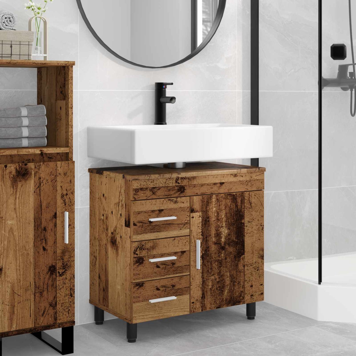 Waschtisch Altholz 60 x 35 x 60 cm Holzwerkstoff
