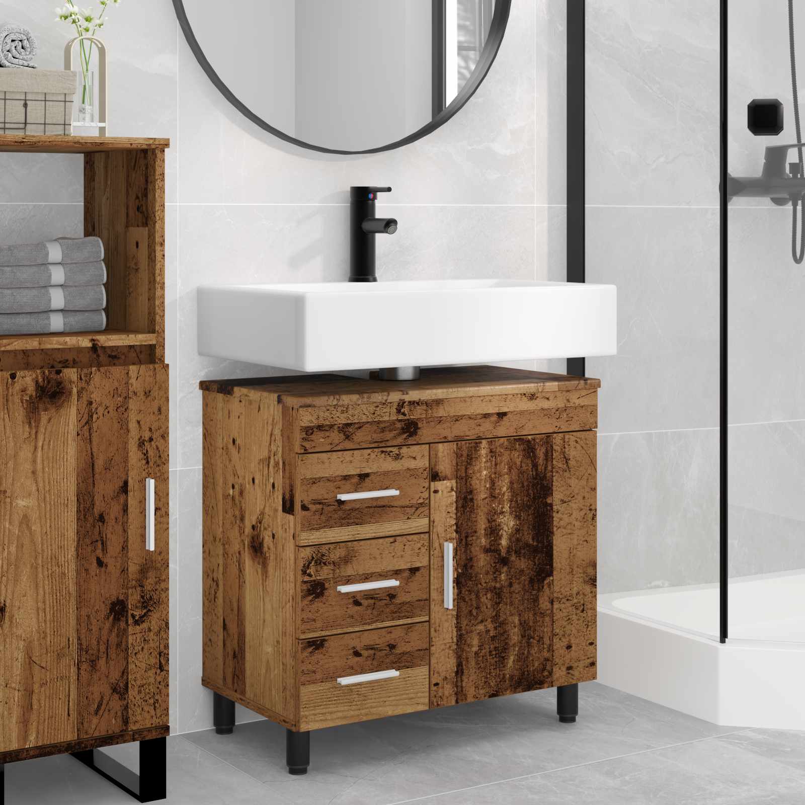 Waschtisch Altholz 60 x 35 x 60 cm Holzwerkstoff