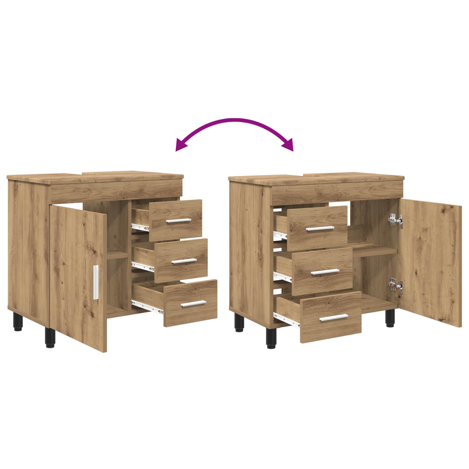 Waschtisch Artisan-Eiche 60 x 35 x 60 cm Holzwerkstoff