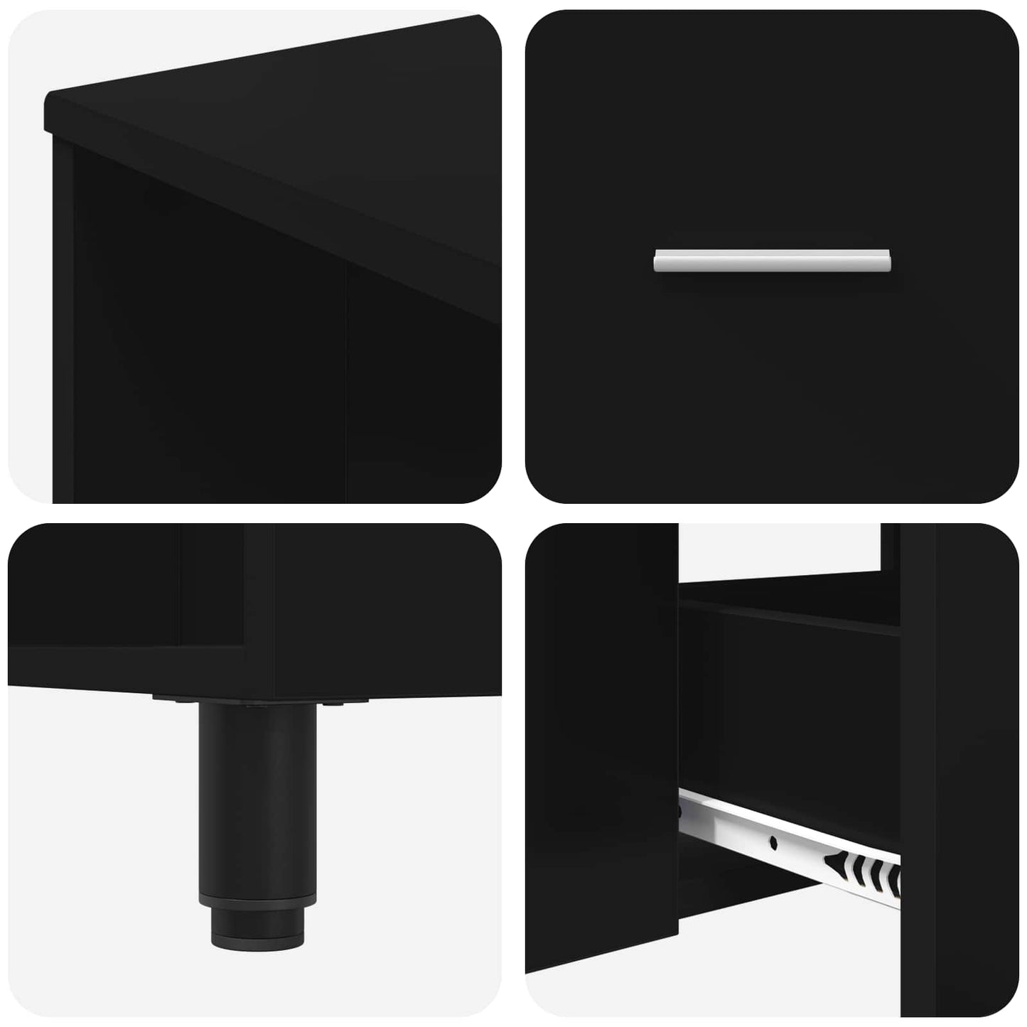 Waschtisch Schwarz 80 x 35 x 60 cm Holzwerkstoff