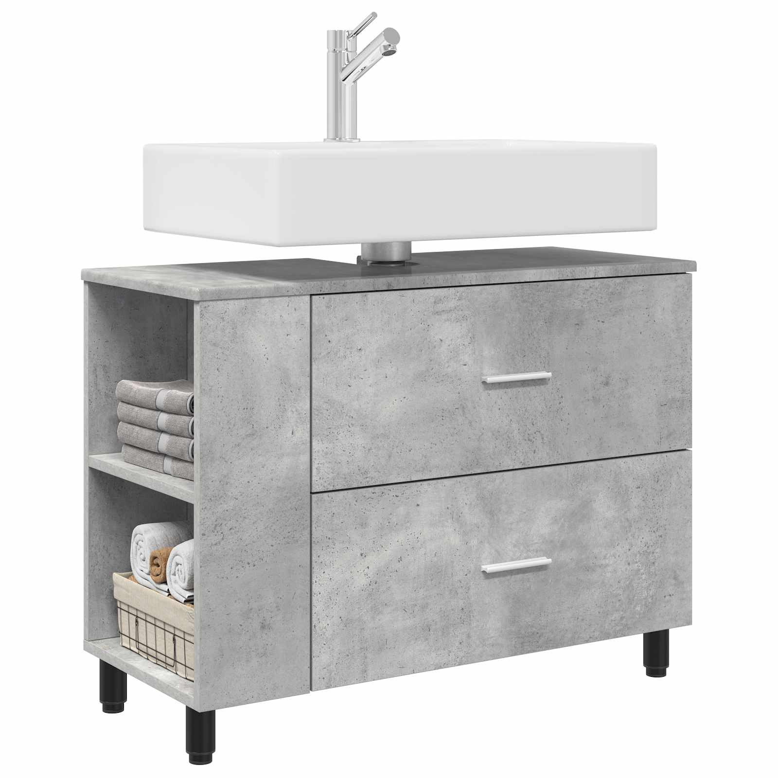 Waschtisch Betongrau 80 x 35 x 60 cm Holzwerkstoff