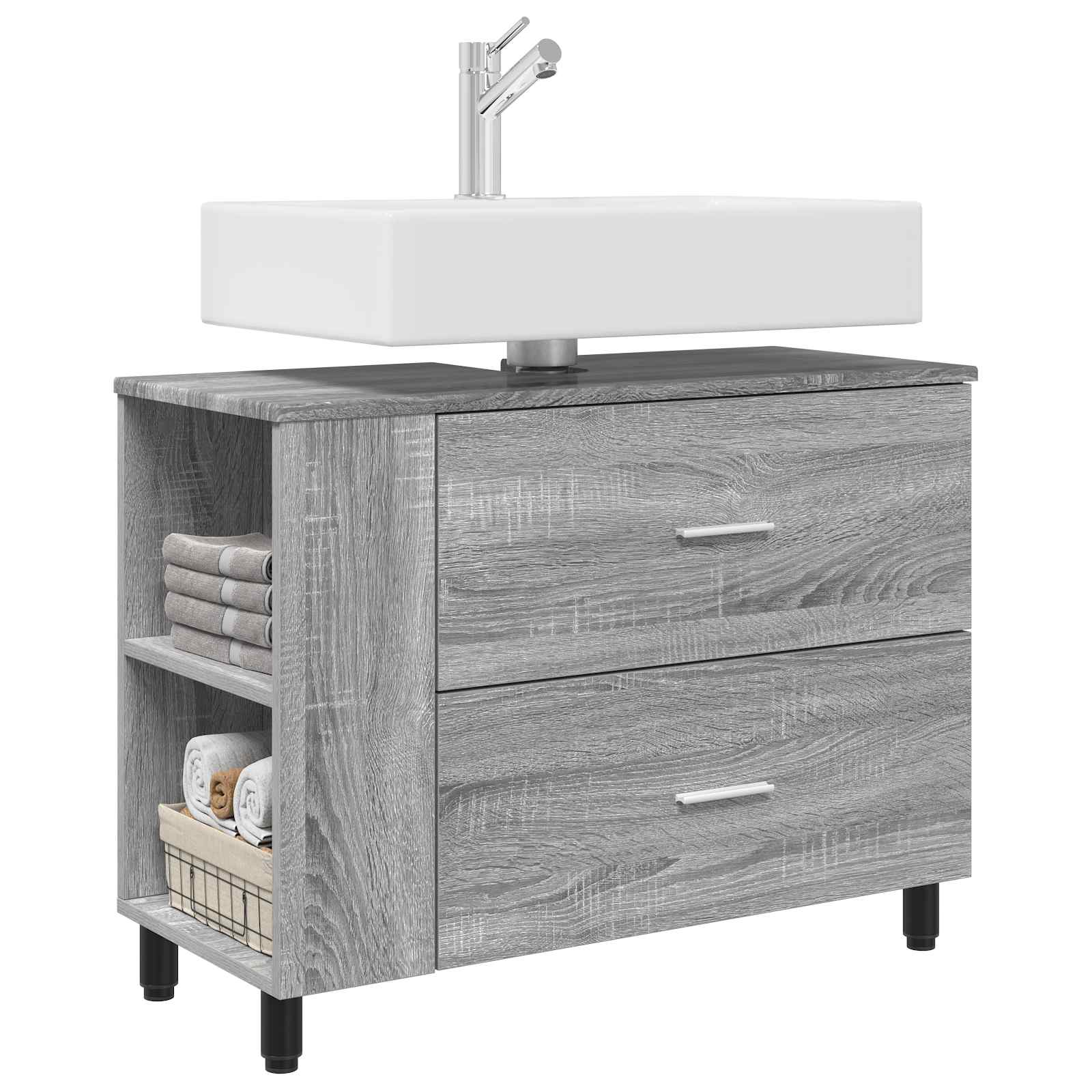 Waschtisch Sonoma-Grau 80 x 35 x 60 cm Holzwerkstoff
