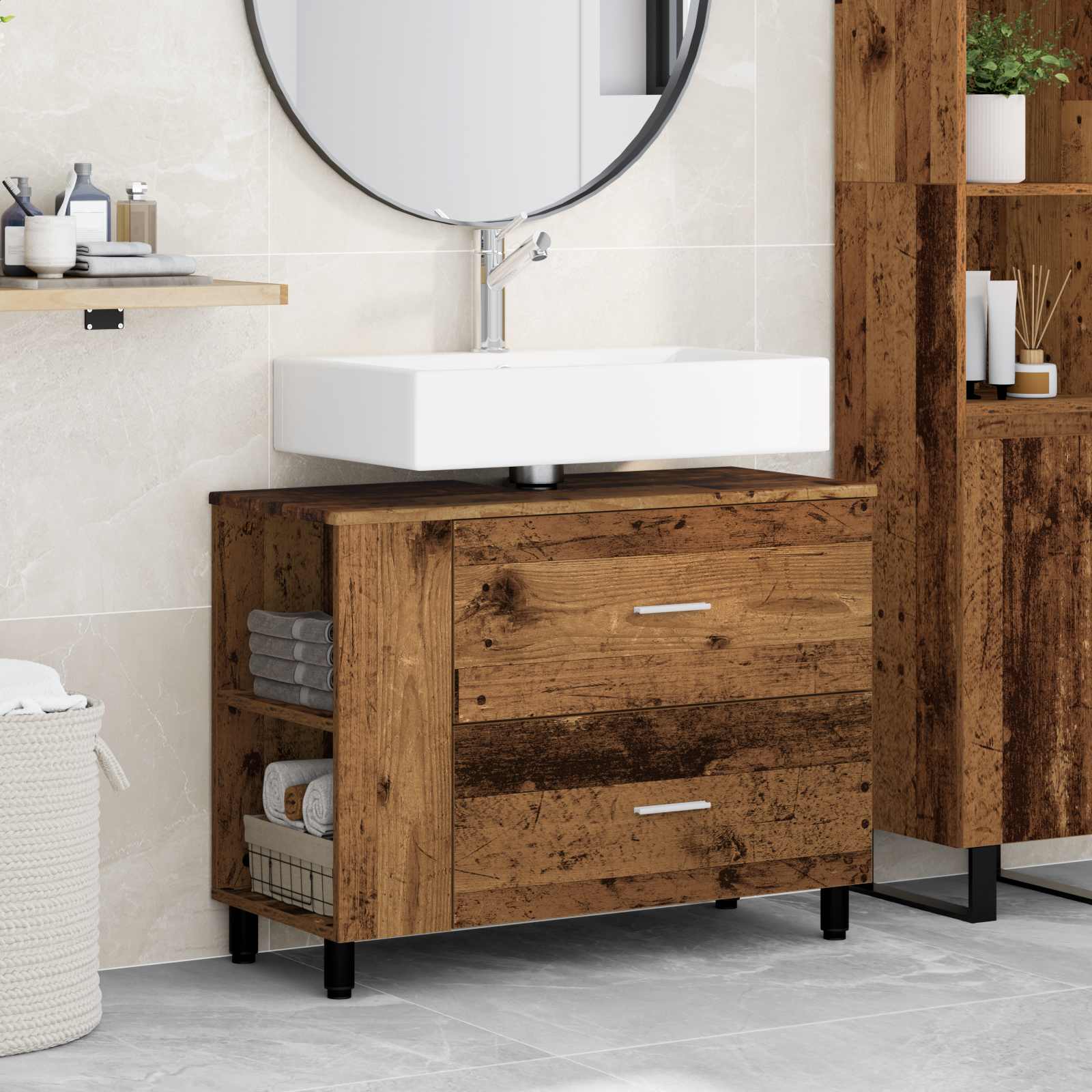 Waschtisch Altholz 80 x 35 x 60 cm Holzwerkstoff