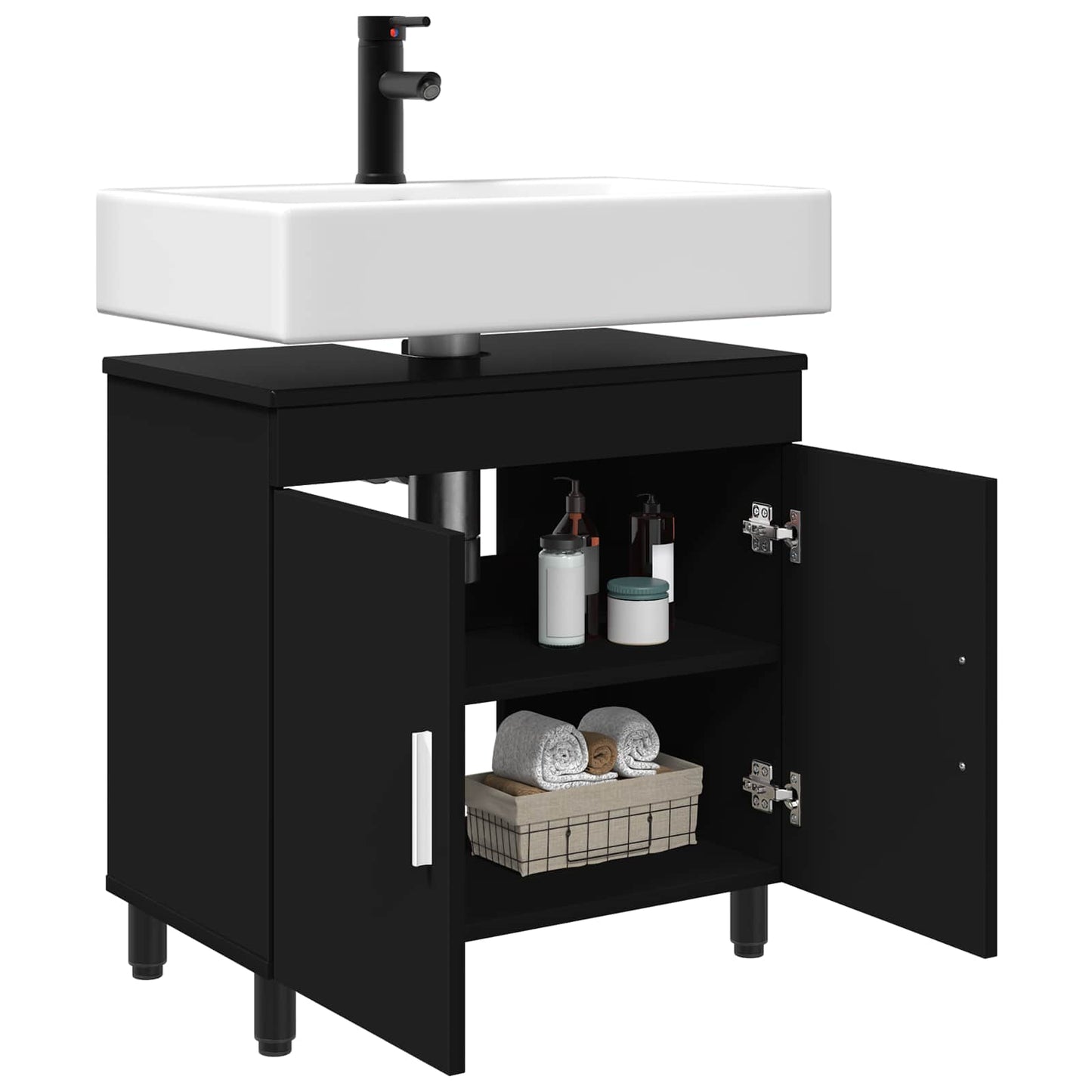 Waschtisch Schwarz 60 x 35 x 60 cm Holzwerkstoff