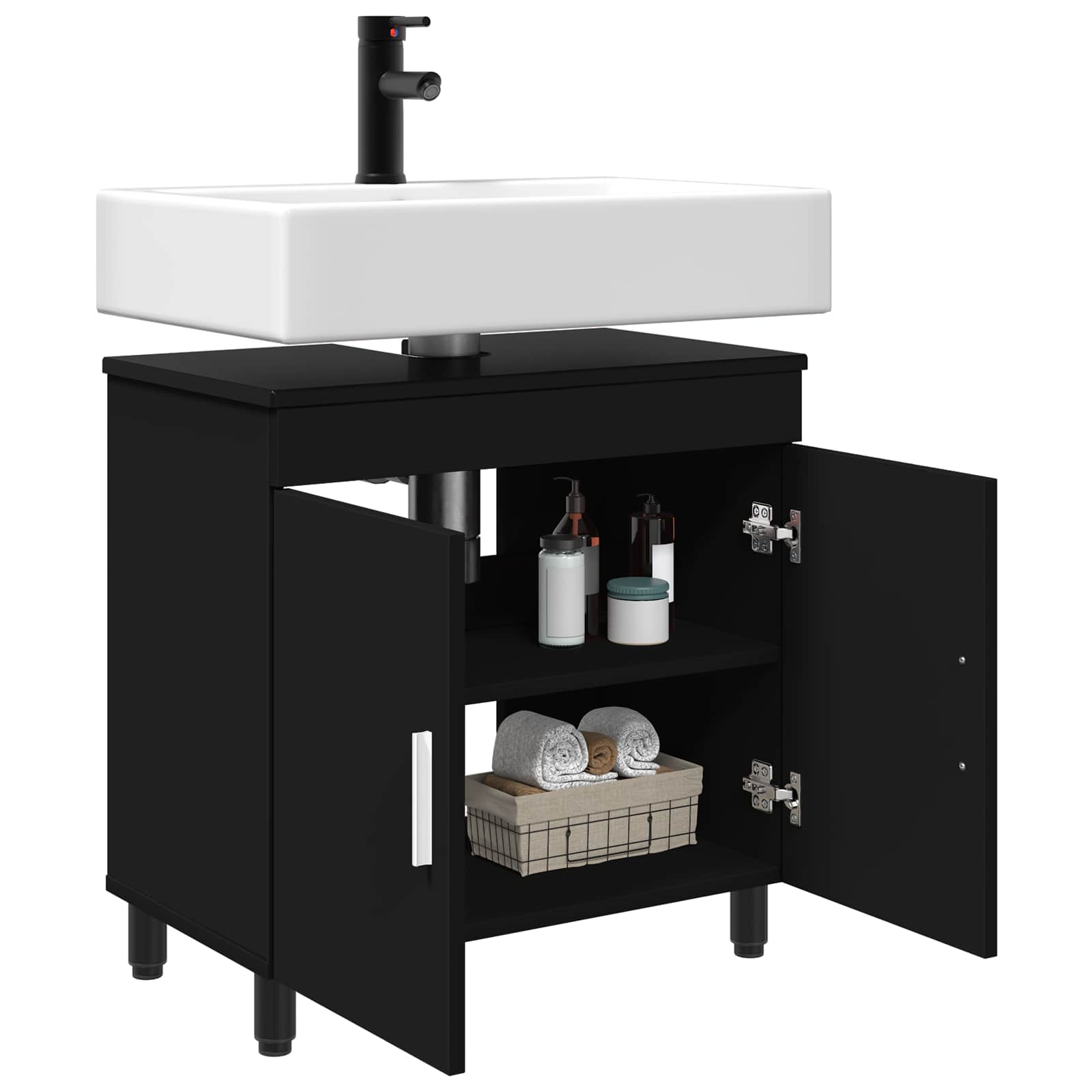 Waschtisch Schwarz 60 x 35 x 60 cm Holzwerkstoff