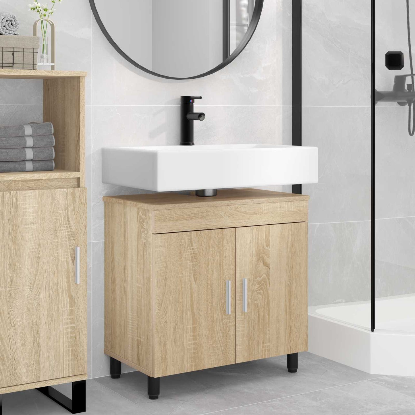 Waschtisch Sonoma-Eiche 60 x 35 x 60 cm Holzwerkstoff