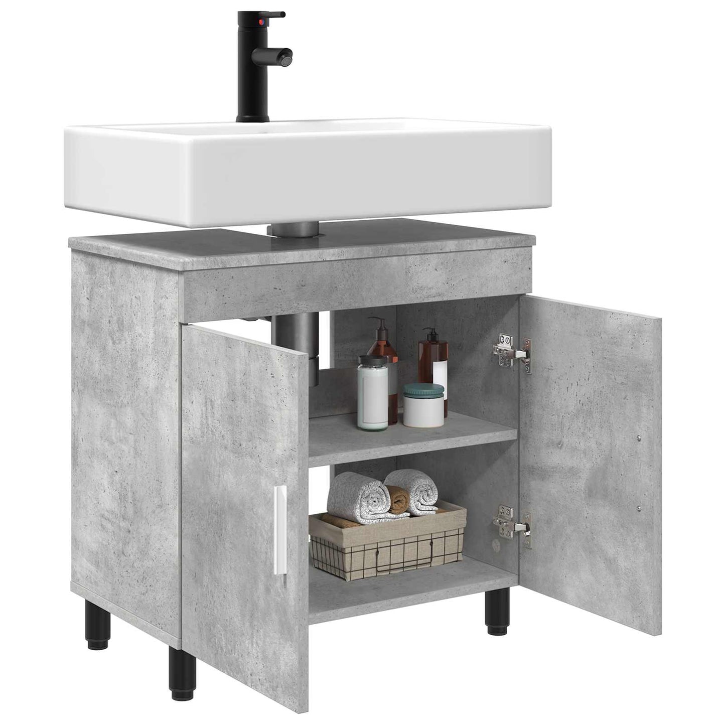 Waschtisch Betongrau 60 x 35 x 60 cm Holzwerkstoff