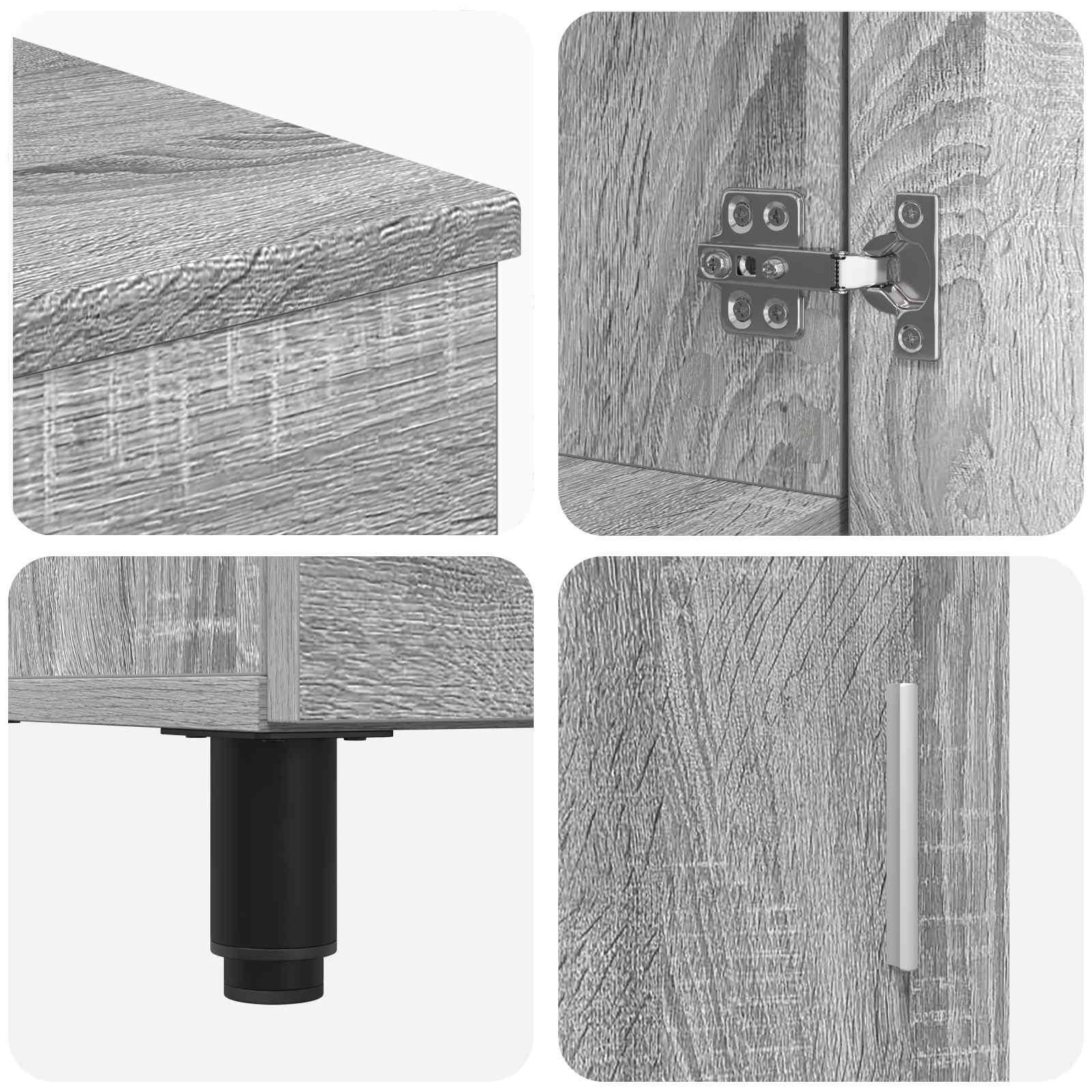 Waschtisch Grau Sonoma 60 x 35 x 60 cm Holzwerkstoff