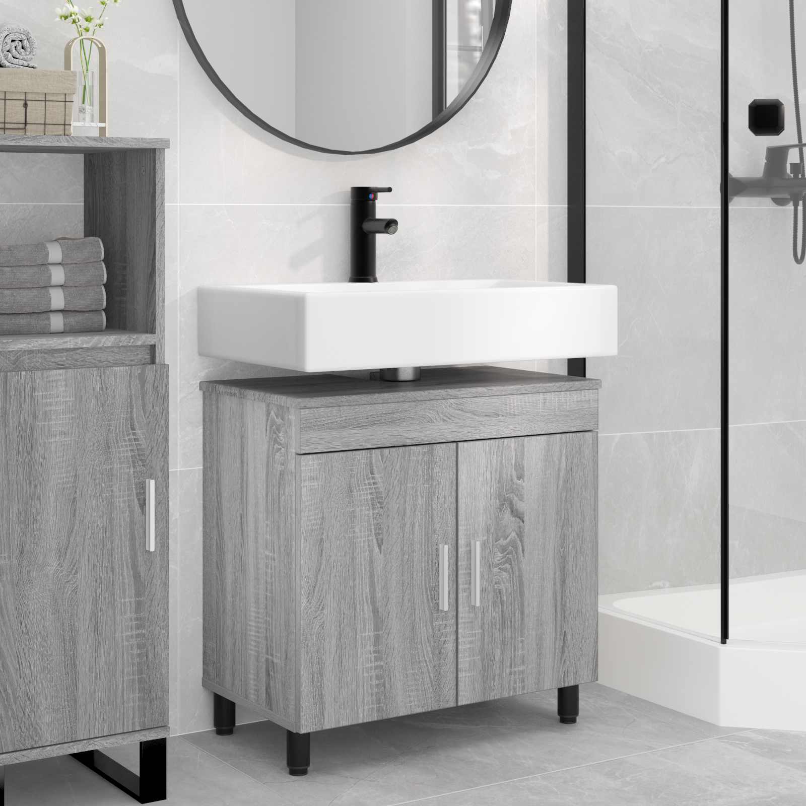 Waschtisch Grau Sonoma 60 x 35 x 60 cm Holzwerkstoff