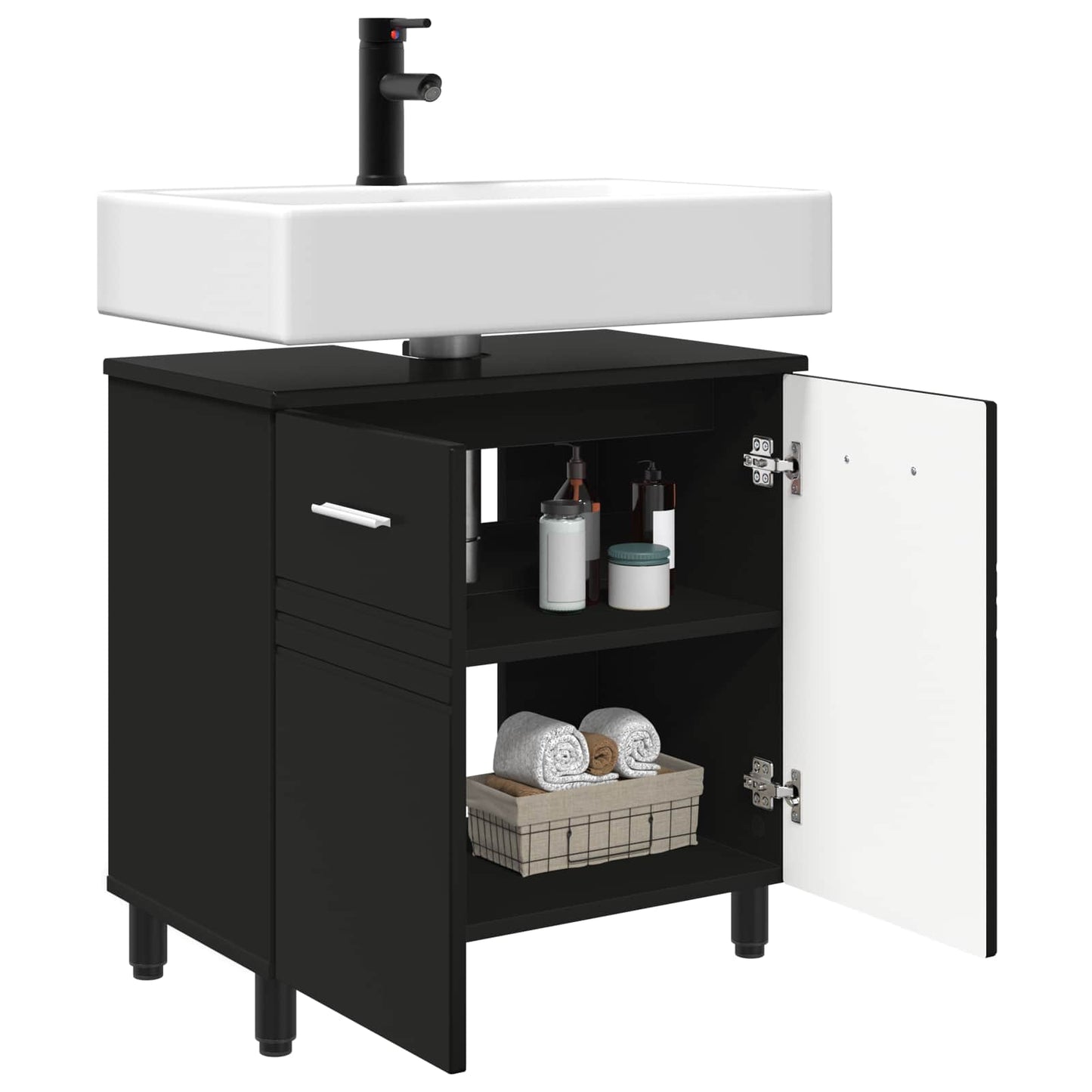 Waschtisch Schwarz 60 x 35 x 60 cm Holzwerkstoff