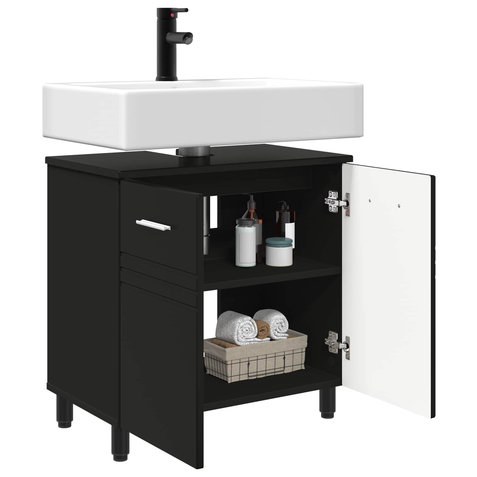 Waschtisch Schwarz 60 x 35 x 60 cm Holzwerkstoff