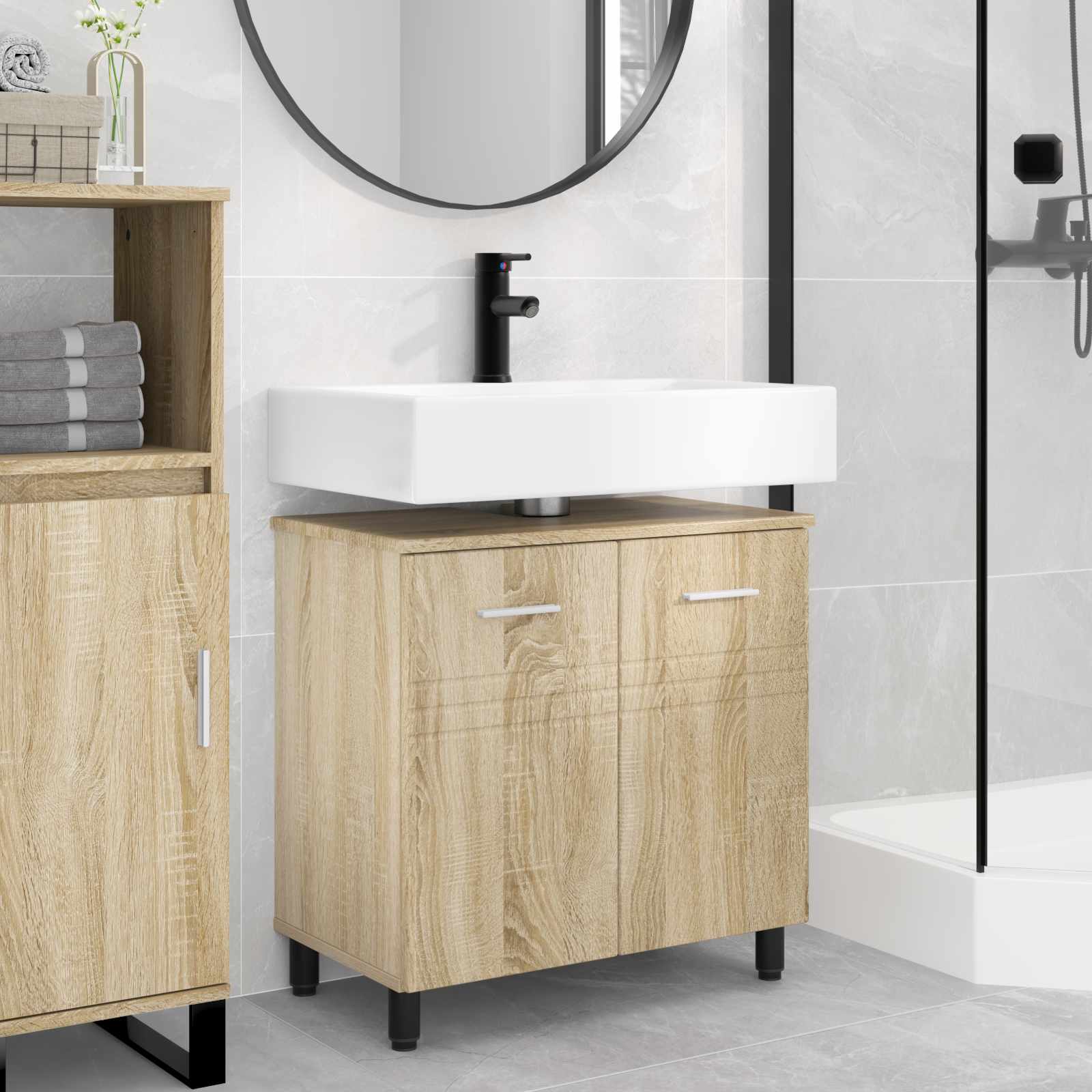 Waschtisch Sonoma-Eiche 60 x 35 x 60 cm Holzwerkstoff