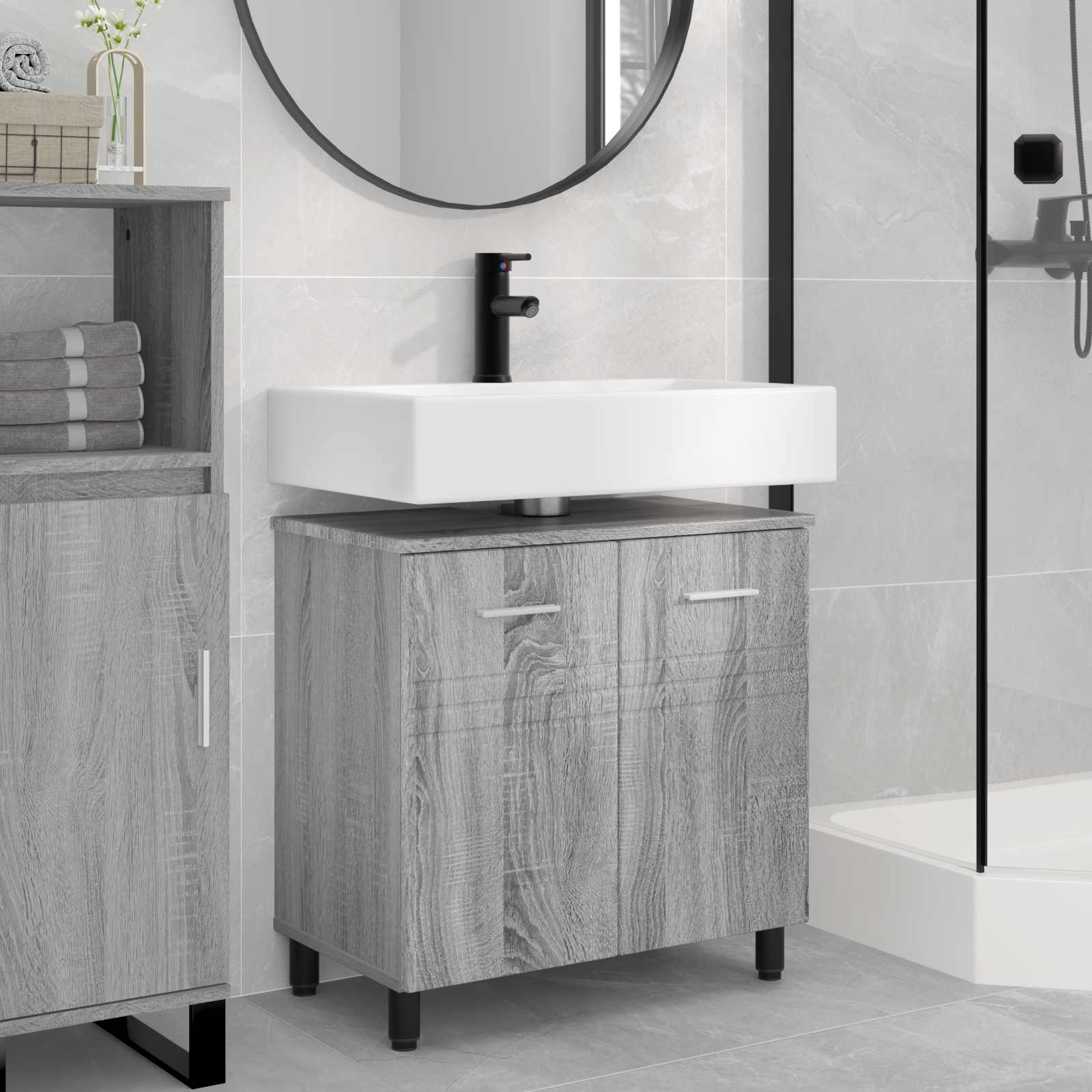 Waschtisch Grau Sonoma 60 x 35 x 60 cm Holzwerkstoff