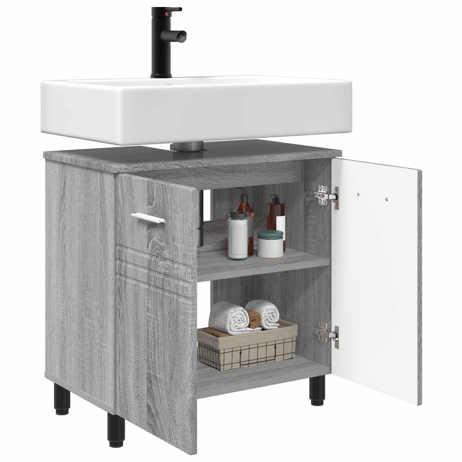 Waschtisch Grau Sonoma 60 x 35 x 60 cm Holzwerkstoff