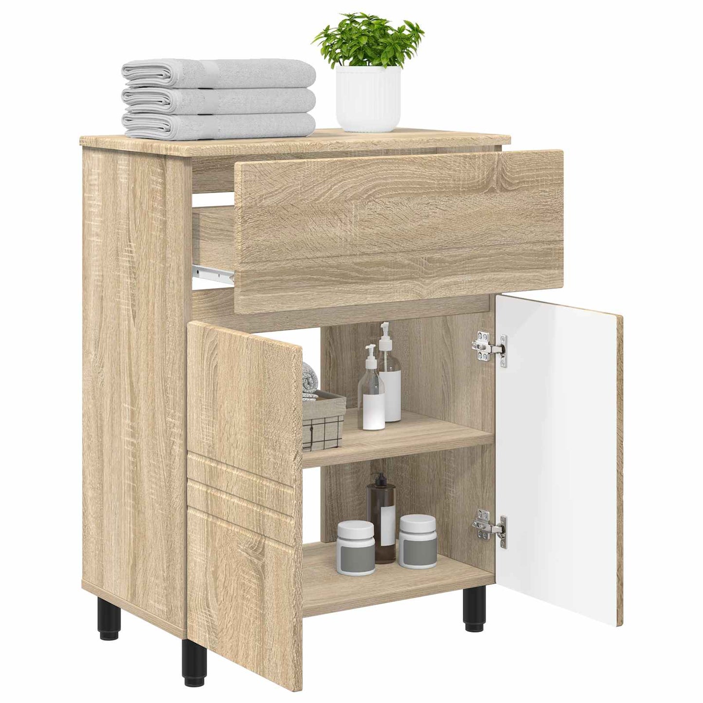 Waschtisch Sonoma-Eiche 60 x 35 x 80 cm Holzwerkstoff