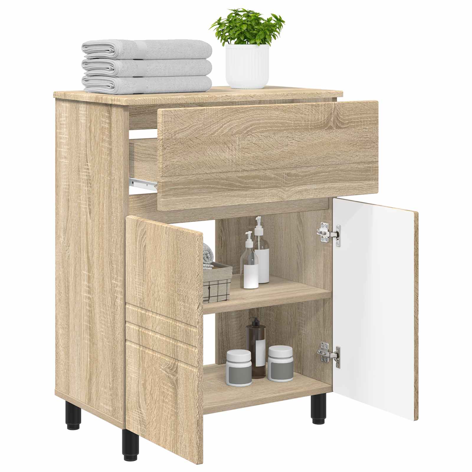 Waschtisch Sonoma-Eiche 60 x 35 x 80 cm Holzwerkstoff