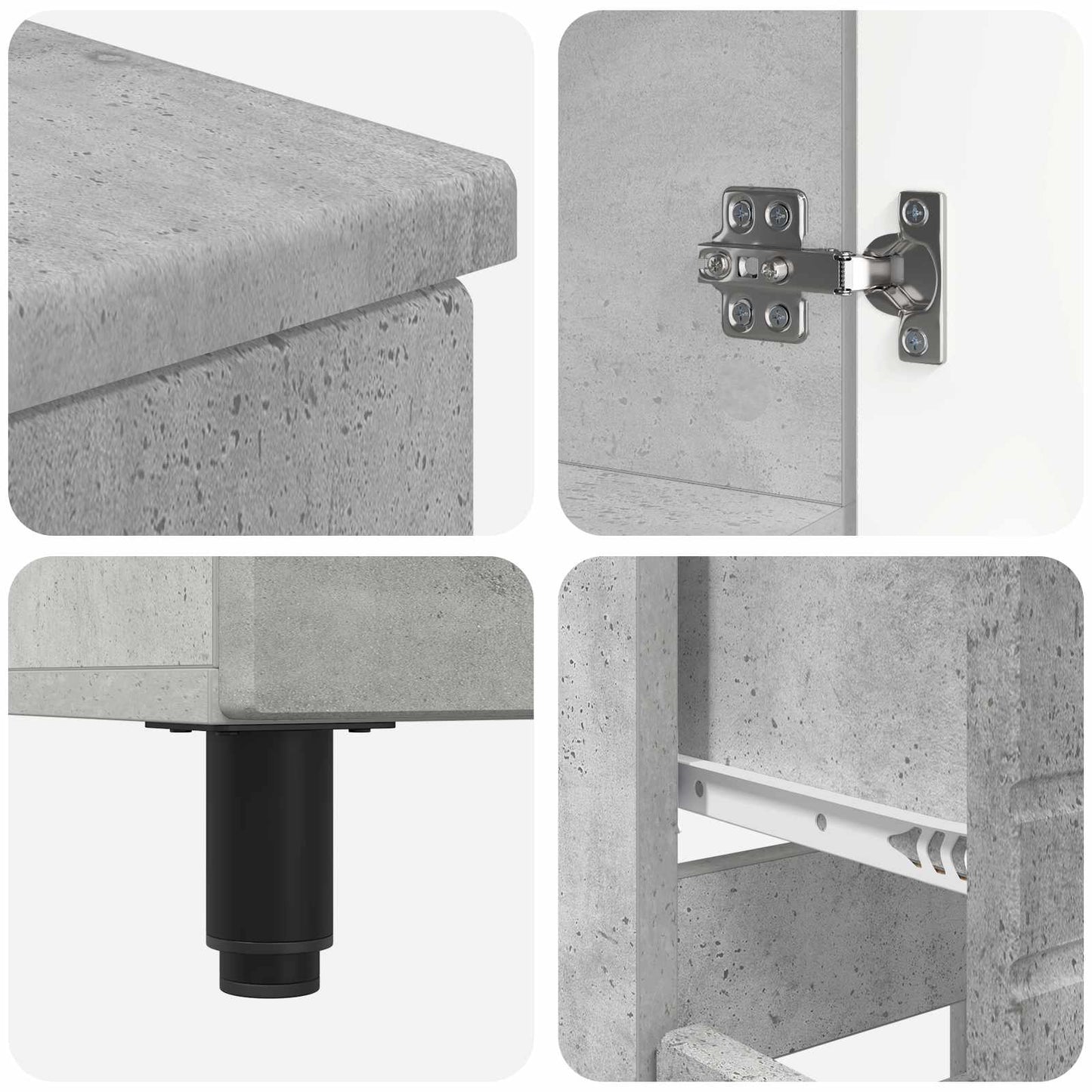 Waschtisch Betongrau 60 x 35 x 80 cm Holzwerkstoff
