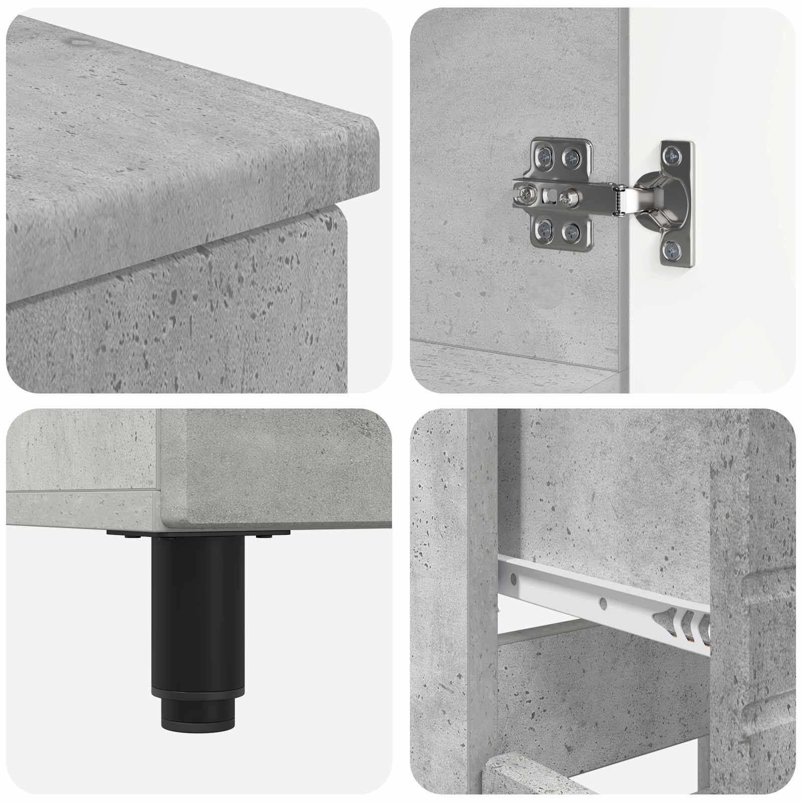 Waschtisch Betongrau 60 x 35 x 80 cm Holzwerkstoff