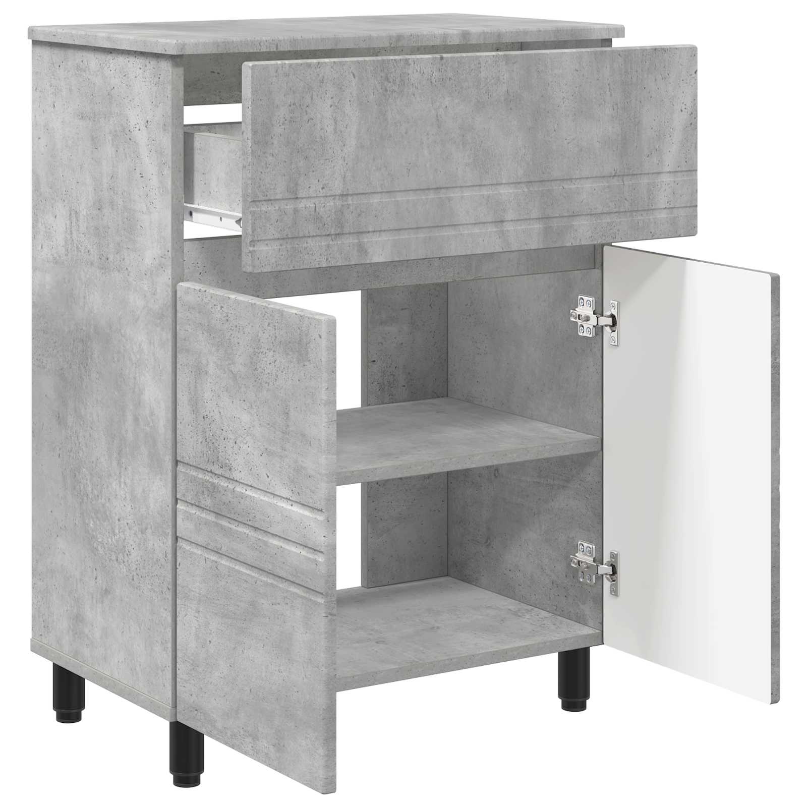 Waschtisch Betongrau 60 x 35 x 80 cm Holzwerkstoff