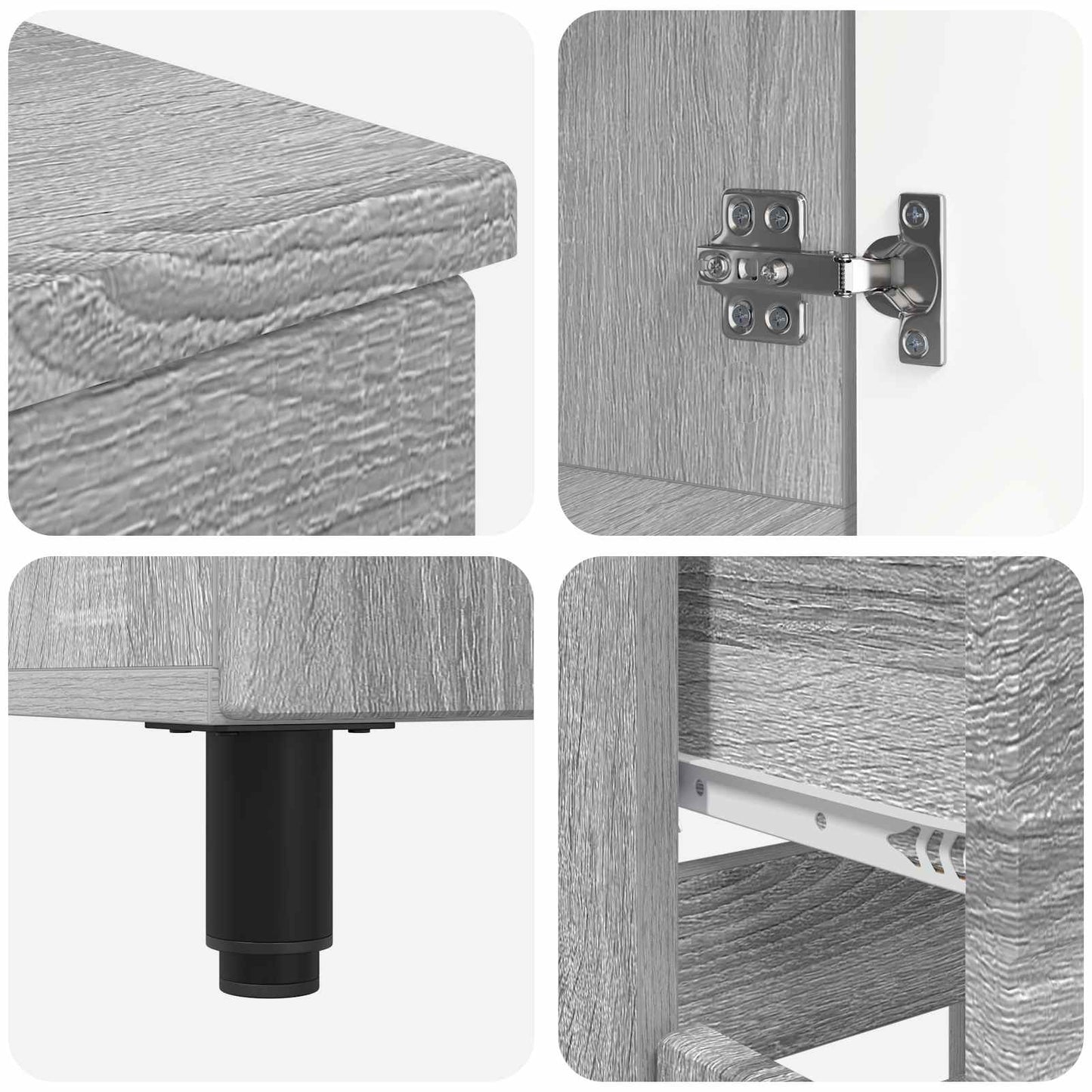 Waschtisch Sonoma-Grau 60 x 35 x 80 cm Holzwerkstoff