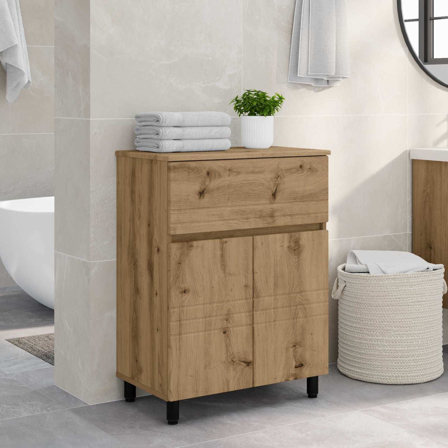 Waschtisch Artisan-Eiche 60 x 35 x 80 cm Holzwerkstoff