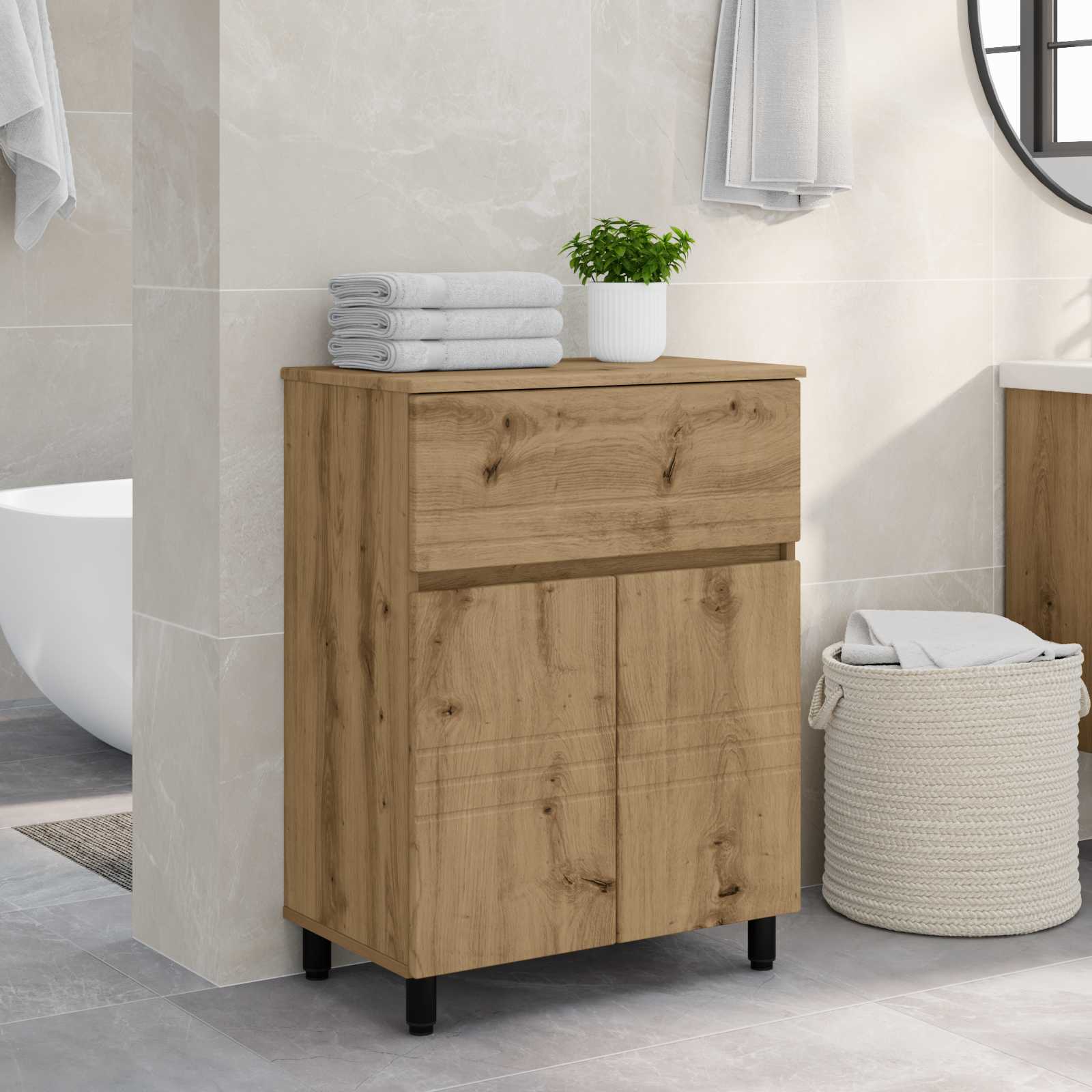Waschtisch Artisan-Eiche 60 x 35 x 80 cm Holzwerkstoff