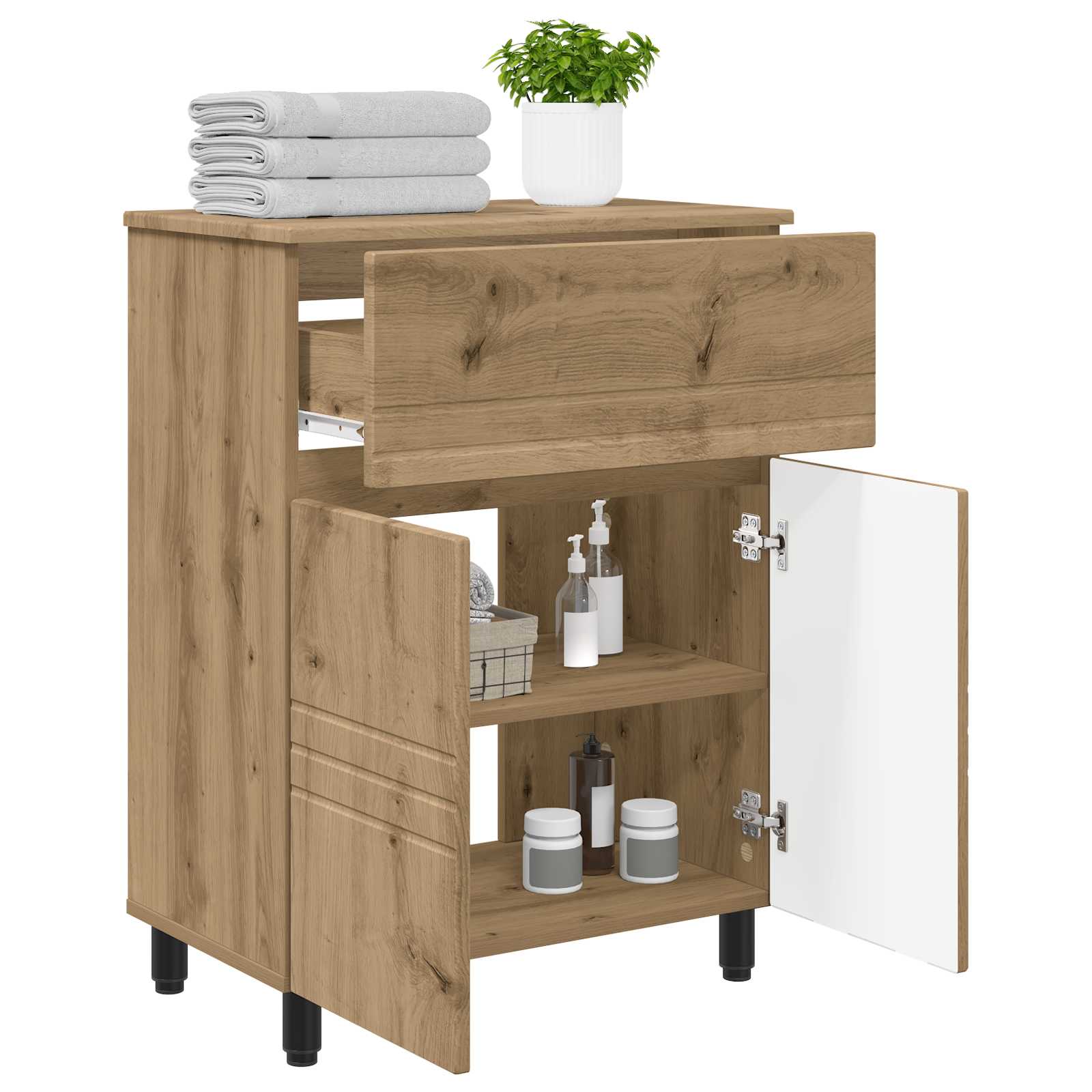 Waschtisch Artisan-Eiche 60 x 35 x 80 cm Holzwerkstoff
