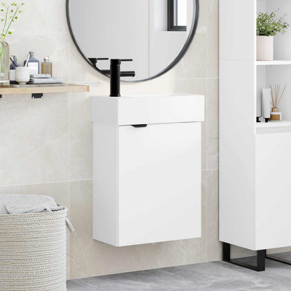 Badezimmer Waschtischunterschrank mit Wasserhahn Weiß