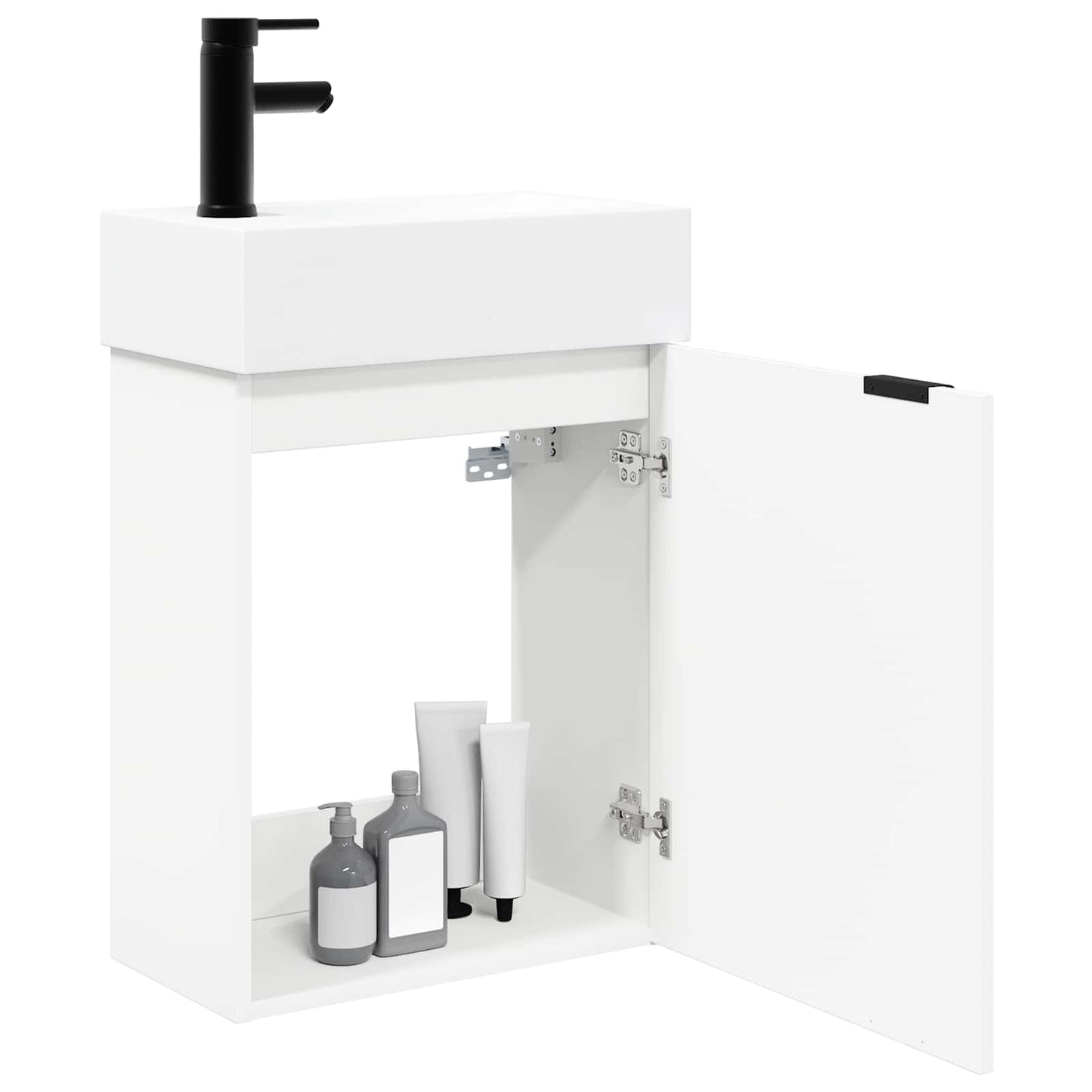 Badezimmer Waschtischunterschrank mit Wasserhahn Weiß