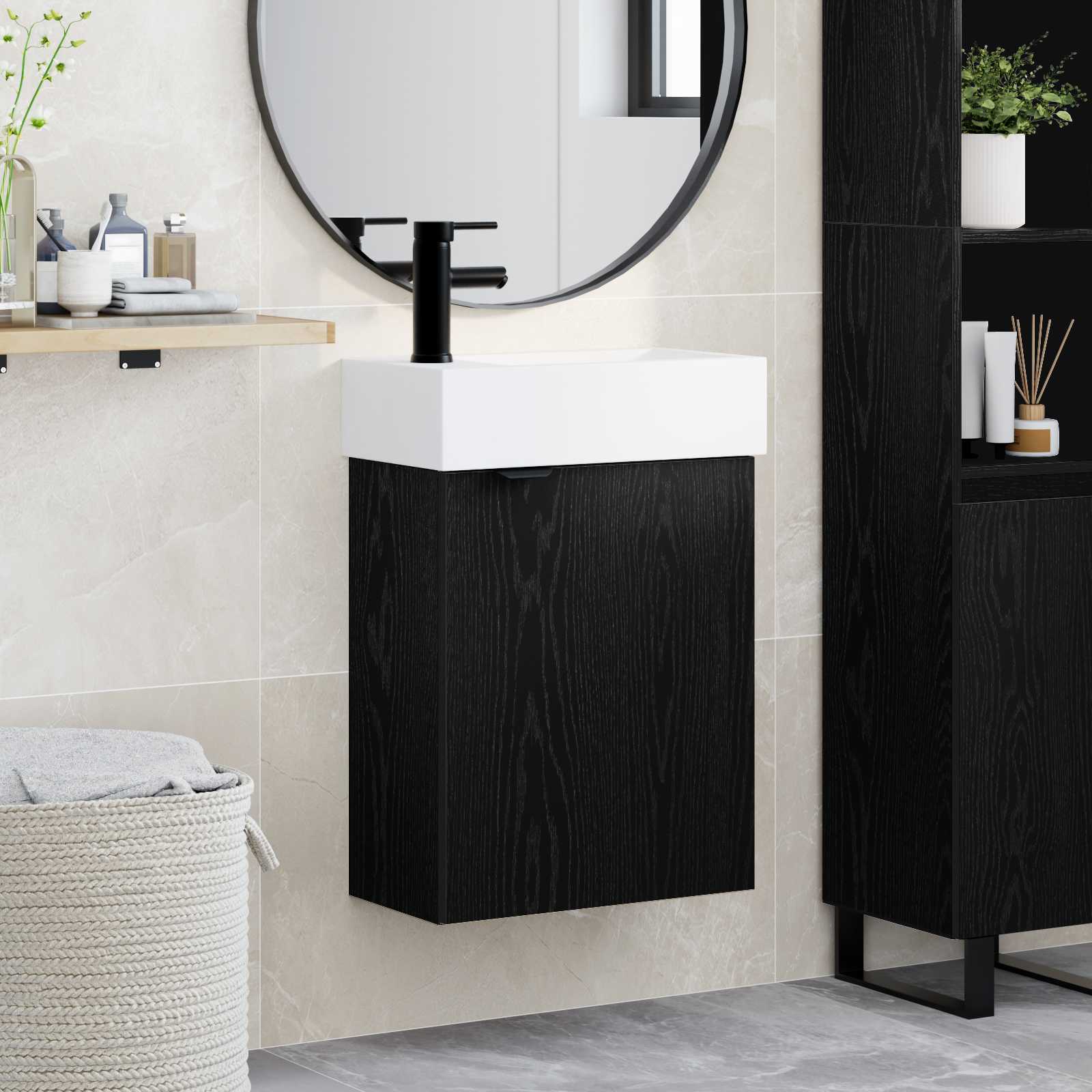 Badezimmer Waschtischunterschrank mit Wasserhahn