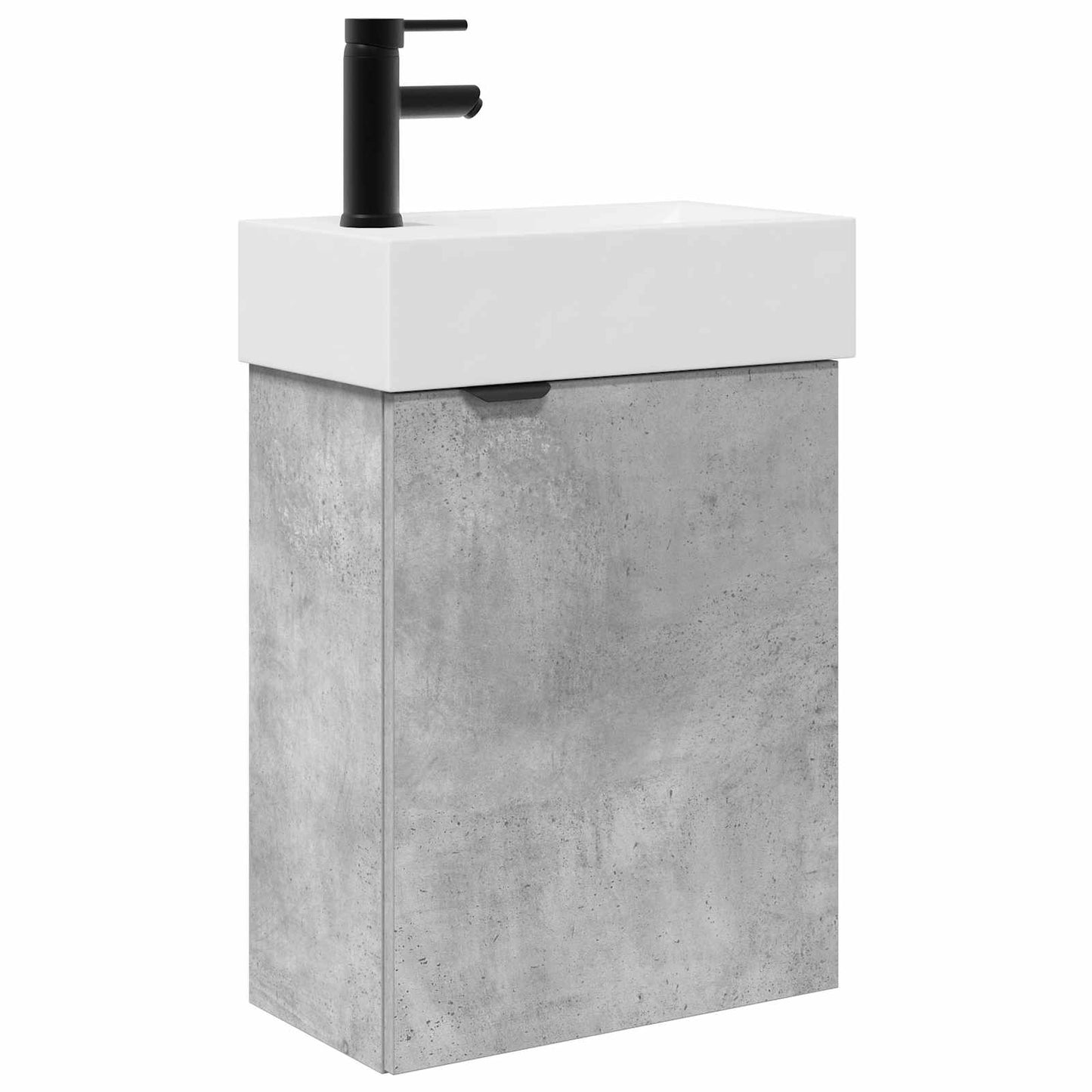Badezimmer Waschtischunterschrank mit Wasserhahn Betongrau