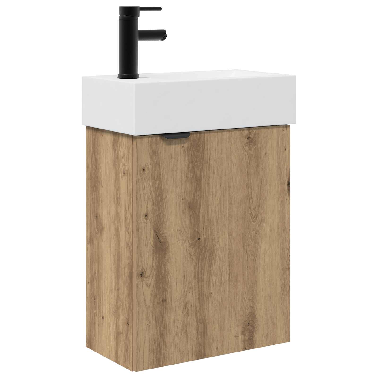 Badezimmer Waschtischunterschrank mit Wasserhahn Artisan-Eiche