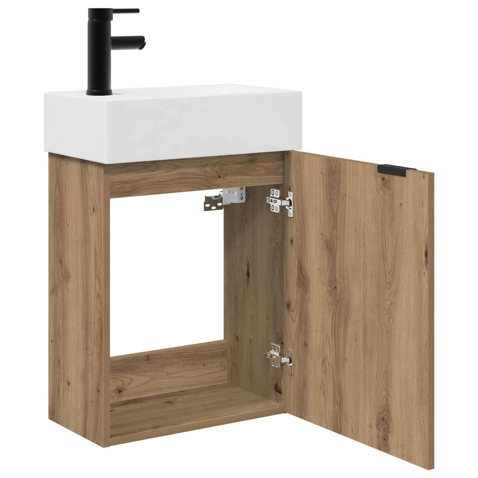 Badezimmer Waschtischunterschrank mit Wasserhahn Artisan-Eiche