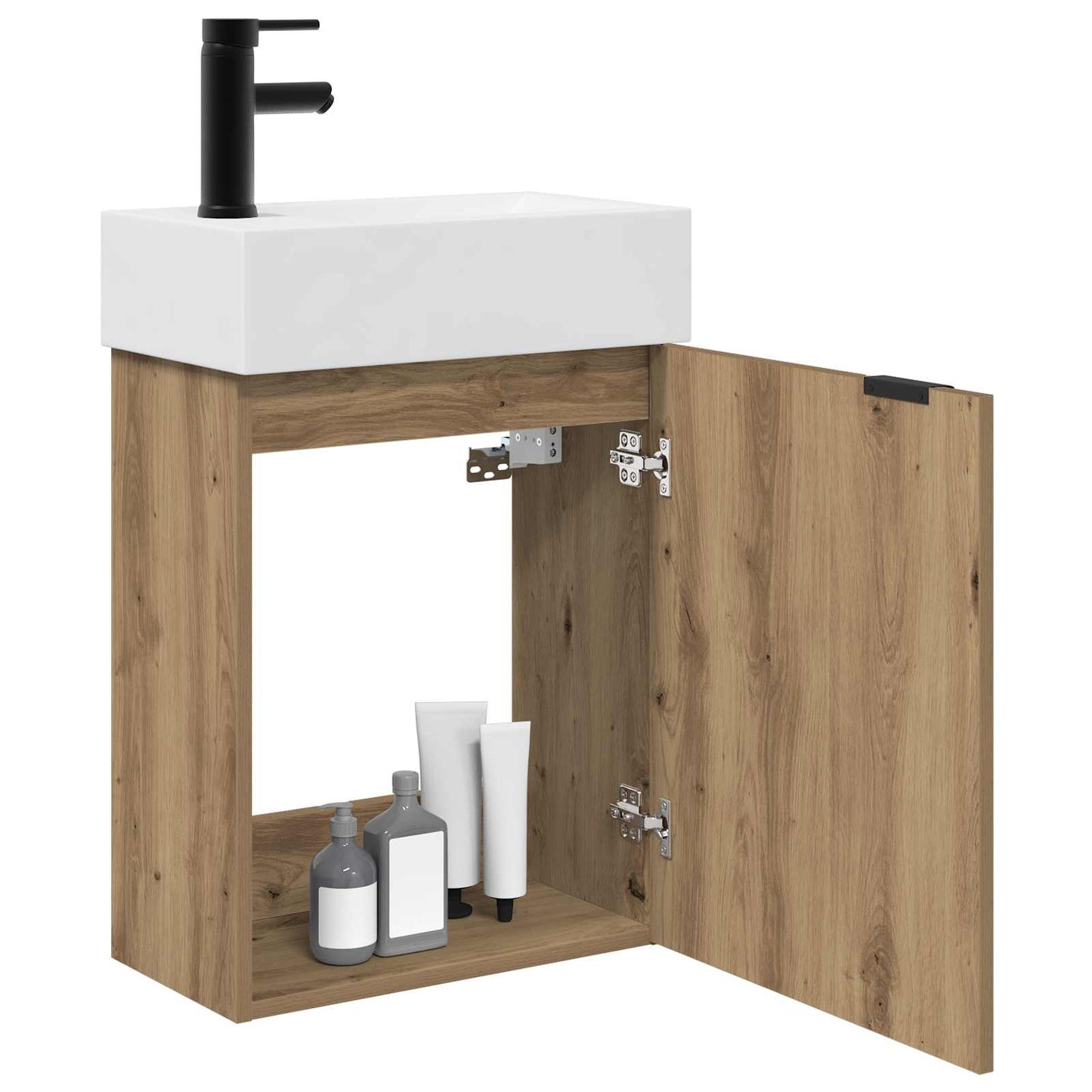 Badezimmer Waschtischunterschrank mit Wasserhahn Artisan-Eiche