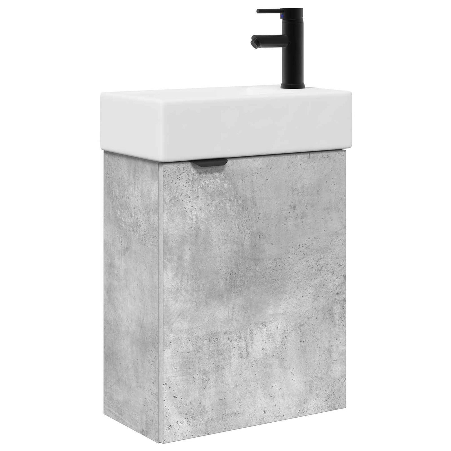 Badezimmer Waschtischunterschrank mit Wasserhahn Betongrau