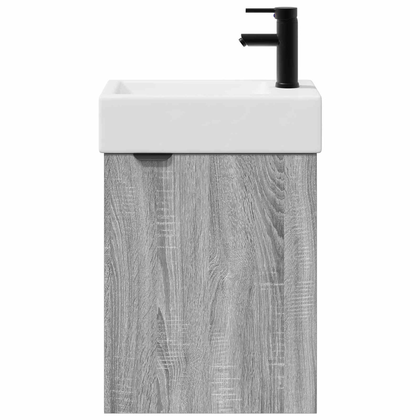 Badezimmer Waschtischunterschrank mit Wasserhahn Sonoma-Grau