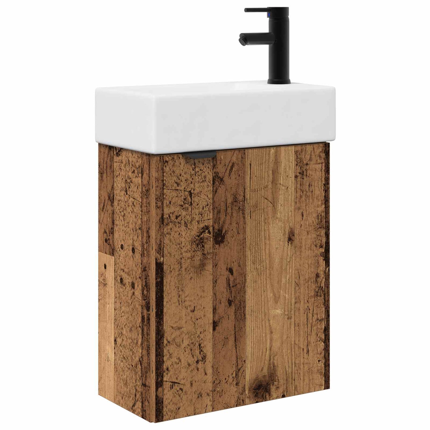 Badezimmer Waschtischunterschrank mit Wasserhahn Altholz
