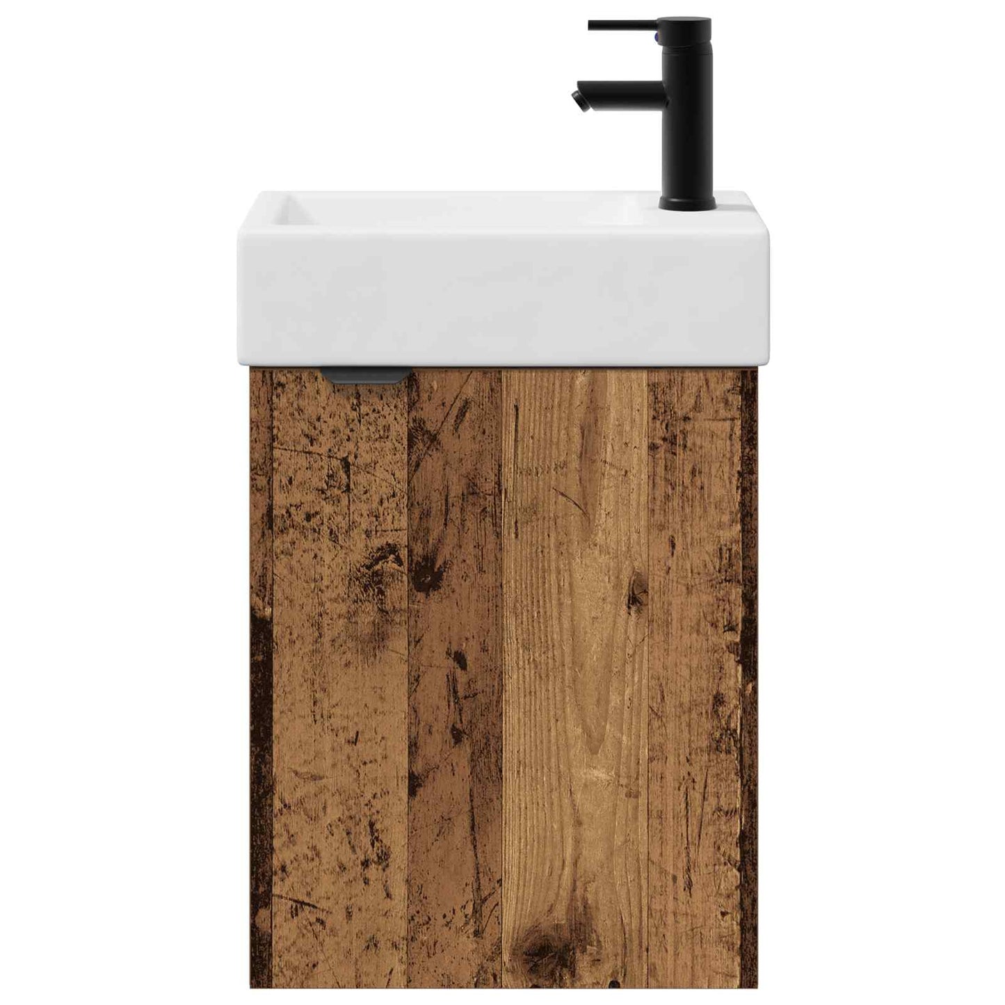 Badezimmer Waschtischunterschrank mit Wasserhahn Altholz